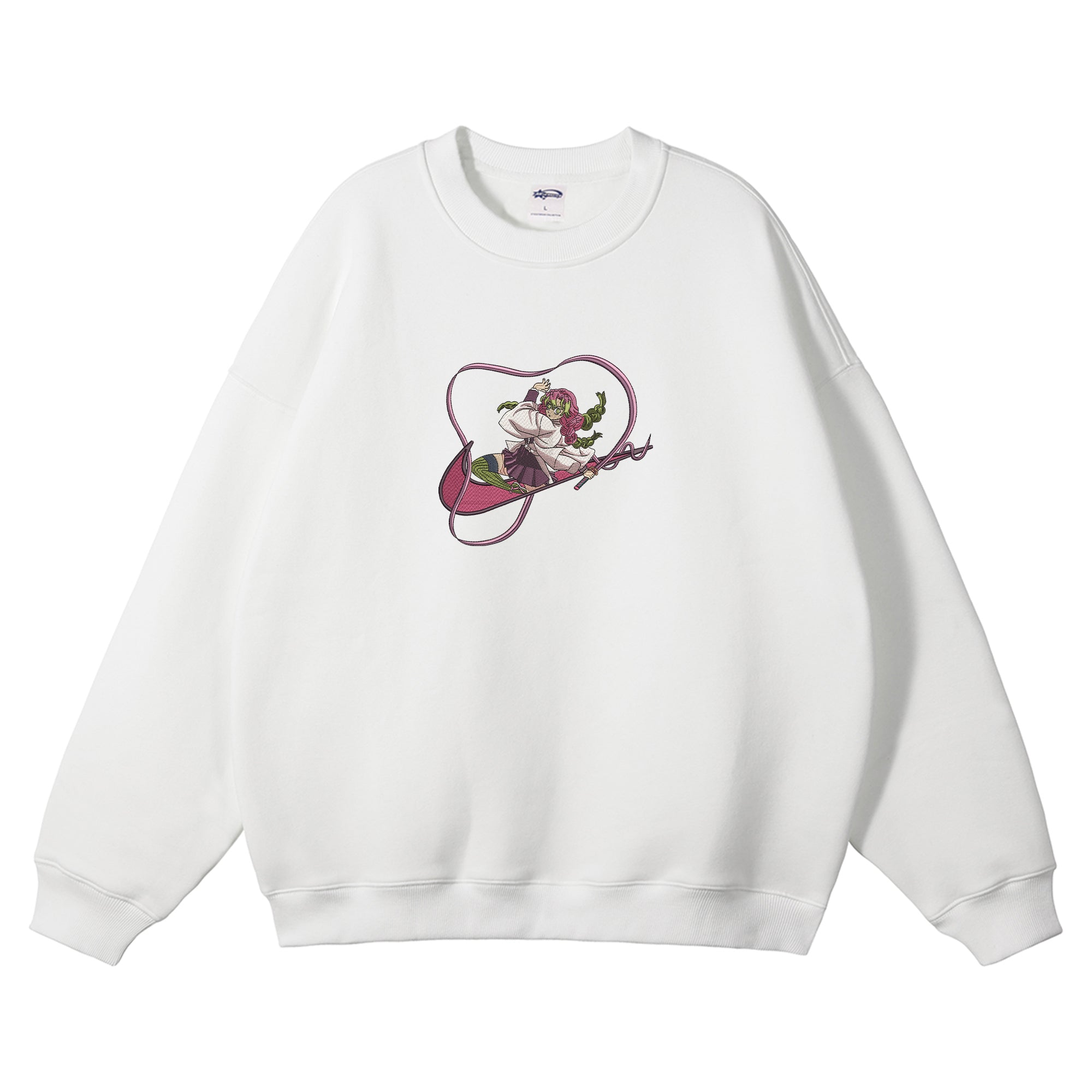 Kanroji Mitsuri Embroidered Crewneck Sweatshirt