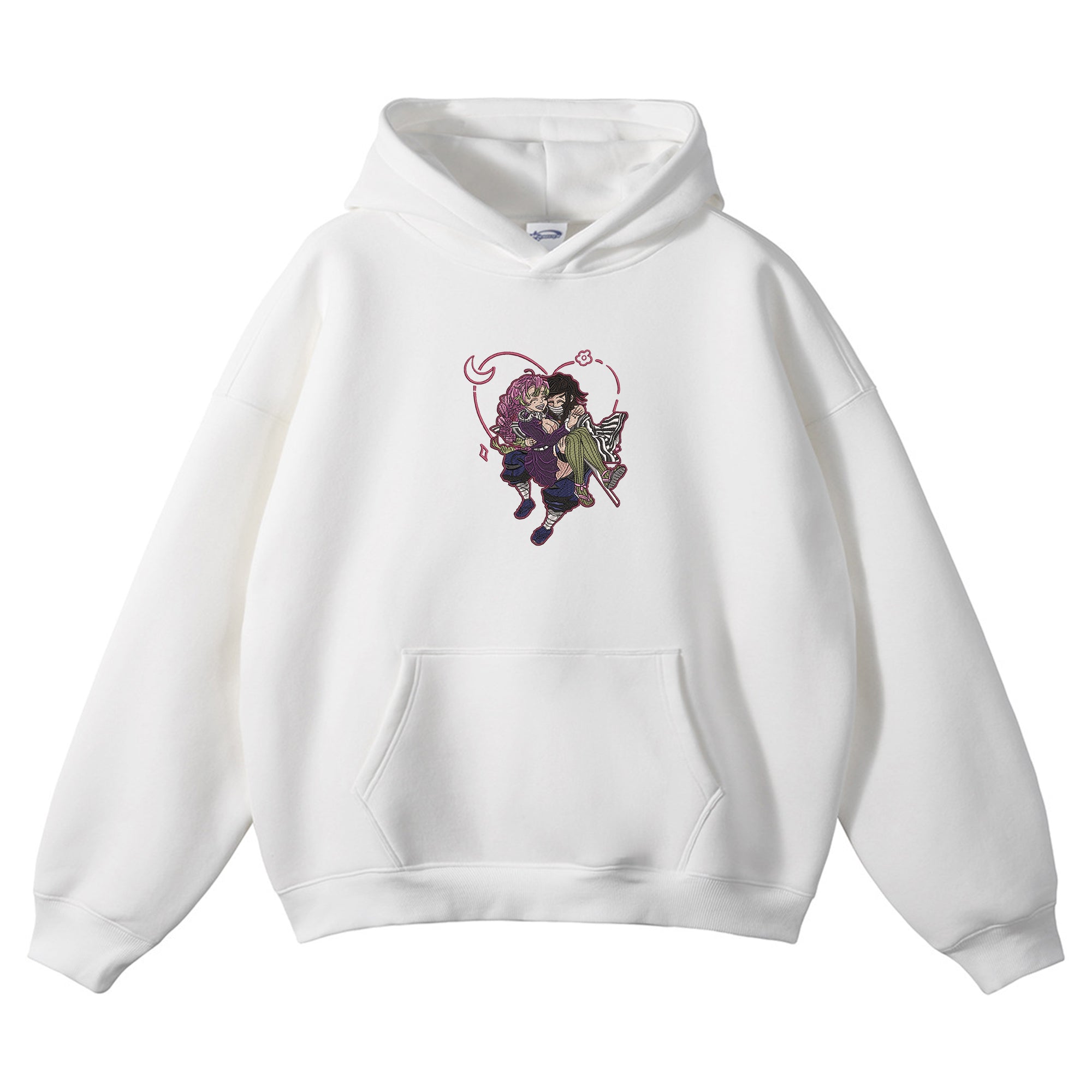 Iguro Obanai Kanroji Mitsuri Embroidered Hoodie