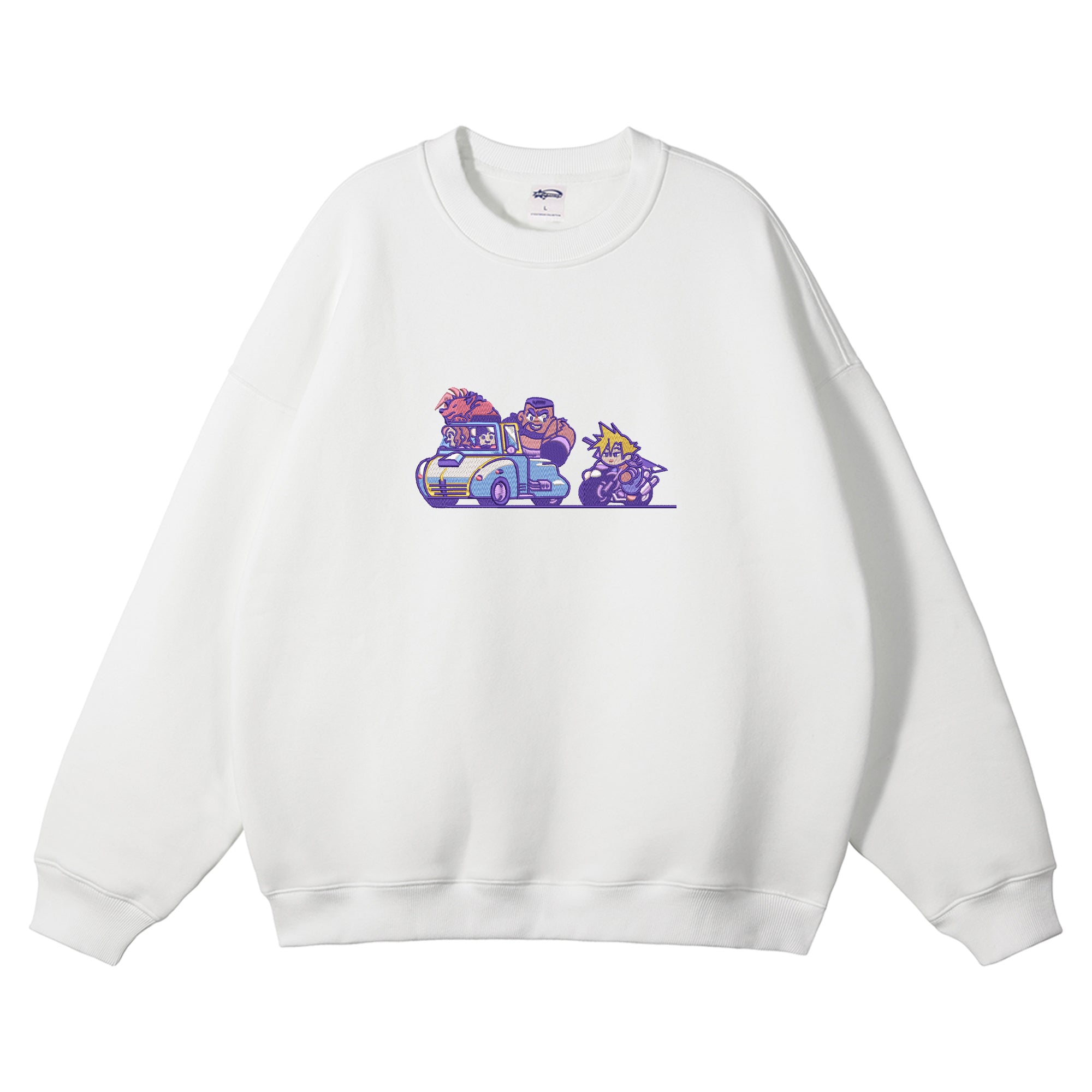 Cloud Tifa Aerith Barret Red XIII Embroidered Crewneck Sweatshirt