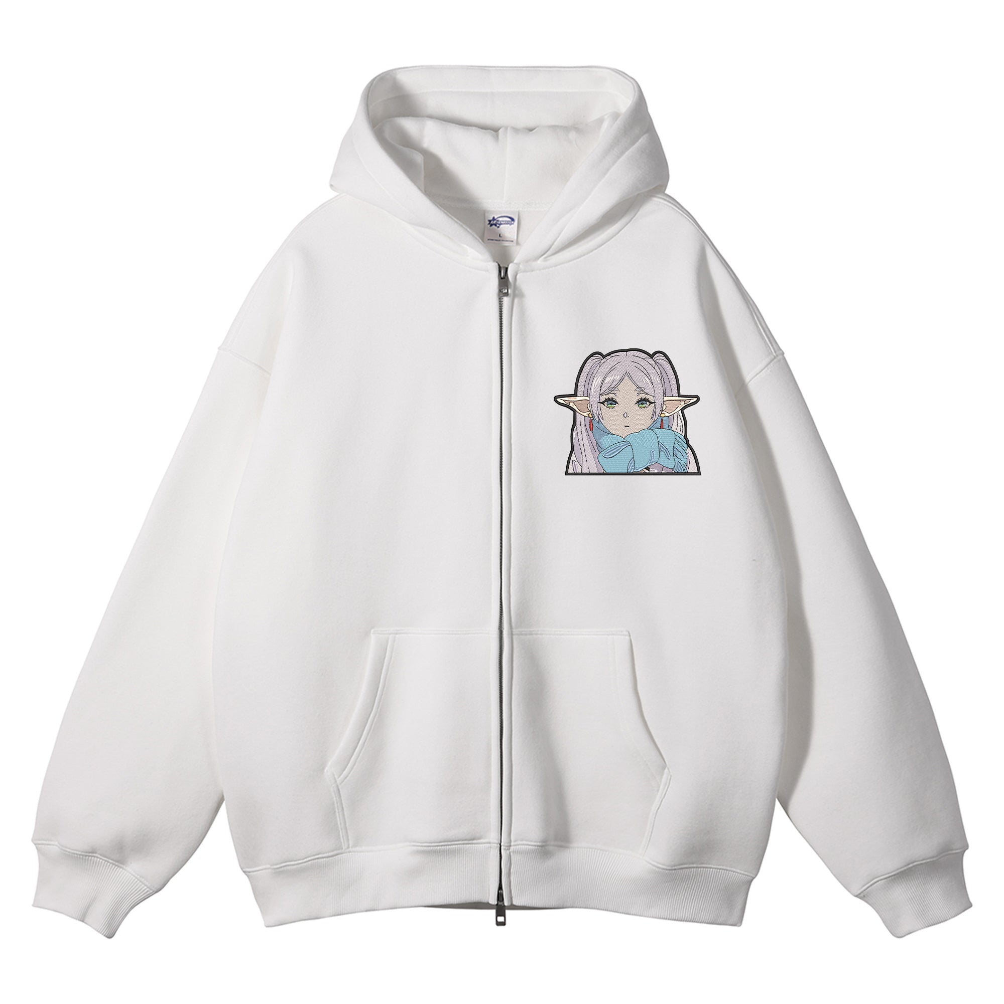 Frieren Embroidered Zip-Up Hoodie
