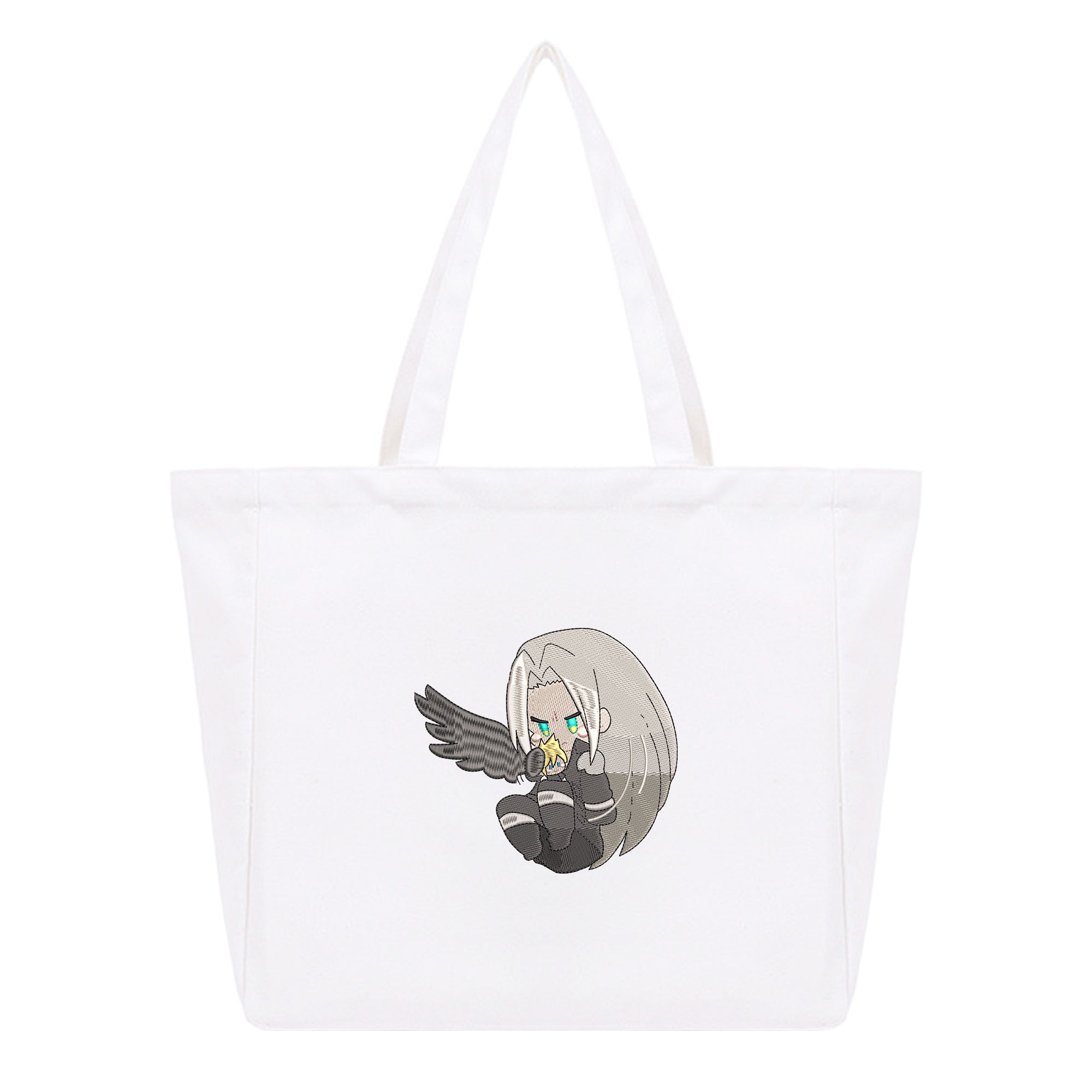 Cloud Sephiroth Embroidery Cotton Tote Bag