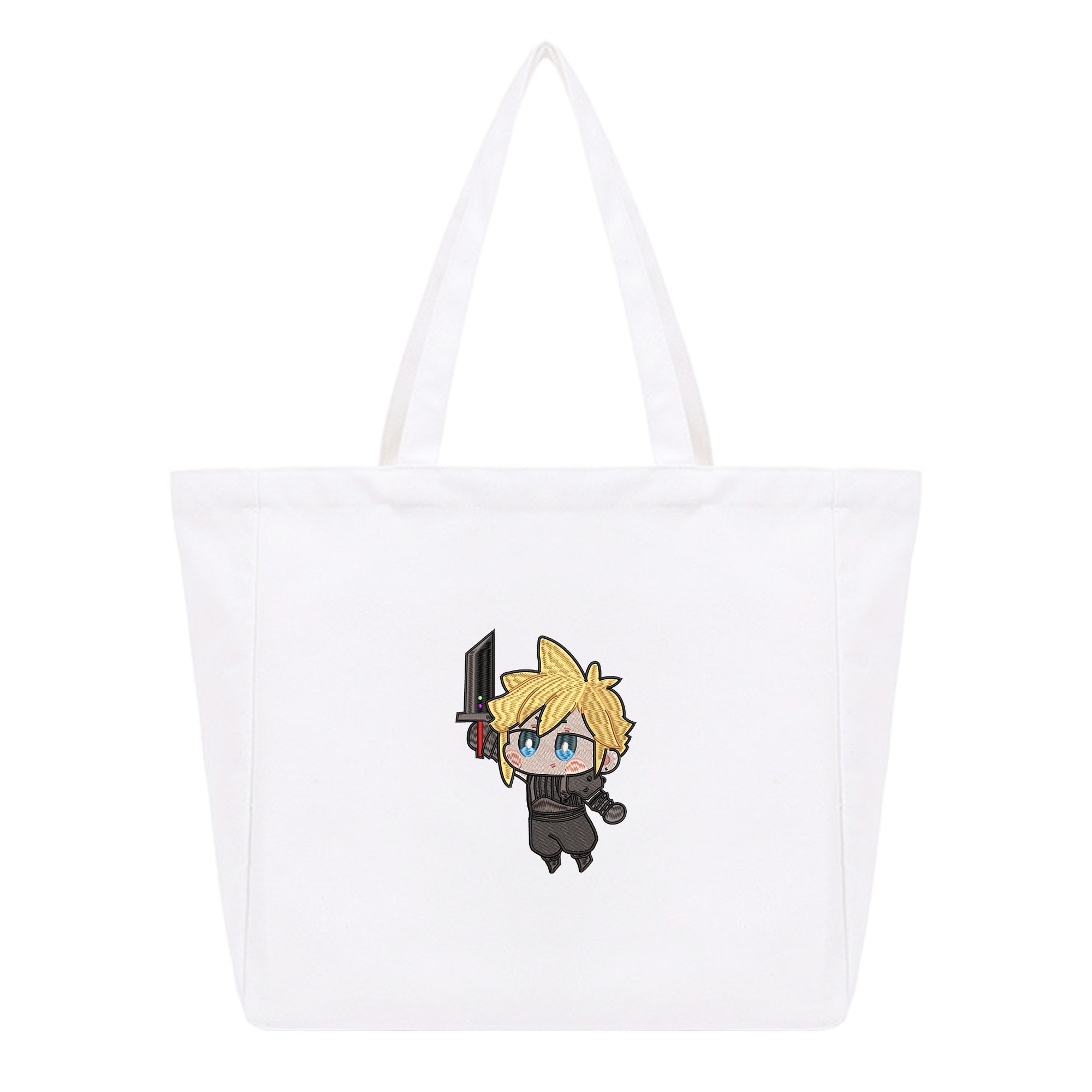 Cloud Strife Embroidery Cotton Tote Bag