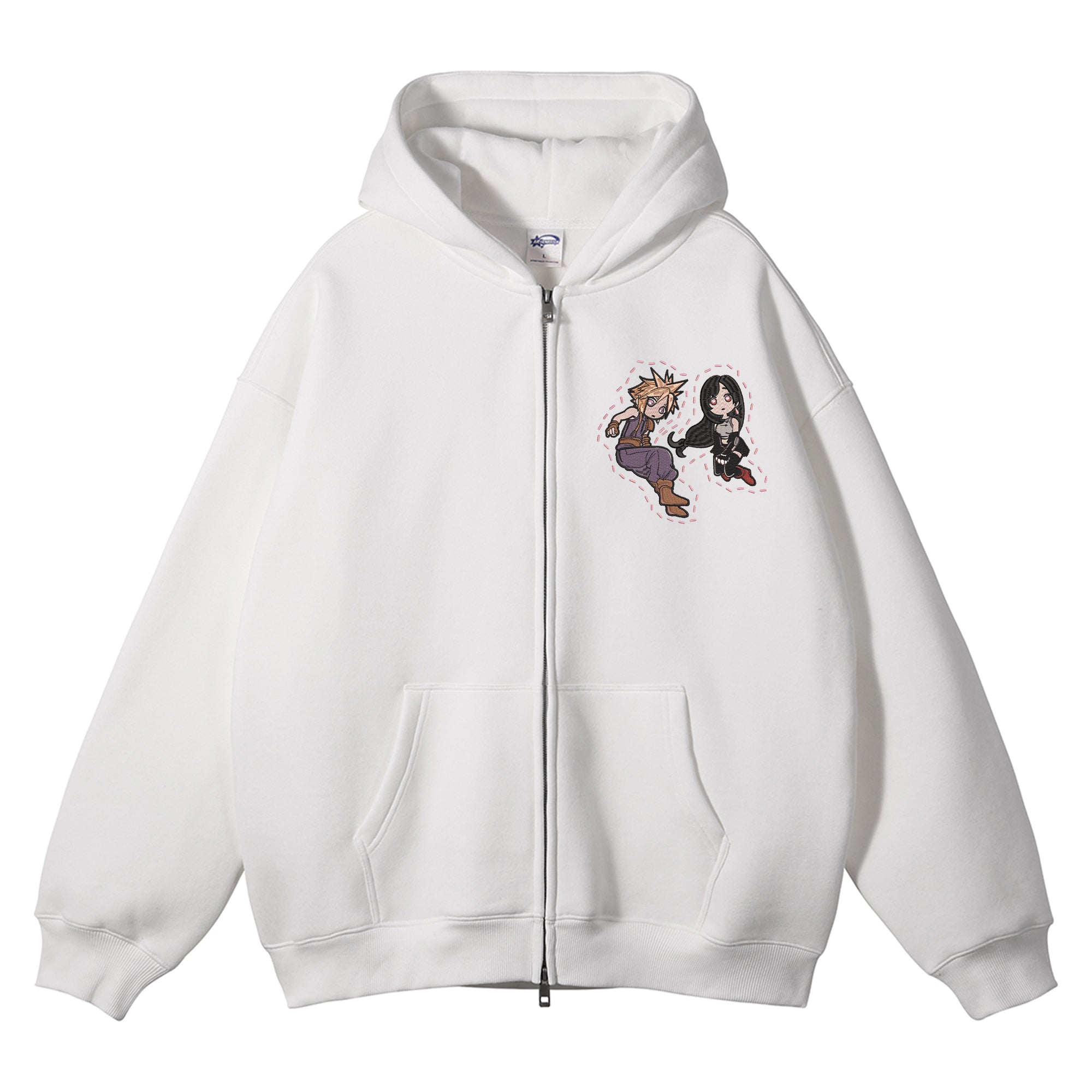 Cloud Tifa Embroidered Zip-Up Hoodie