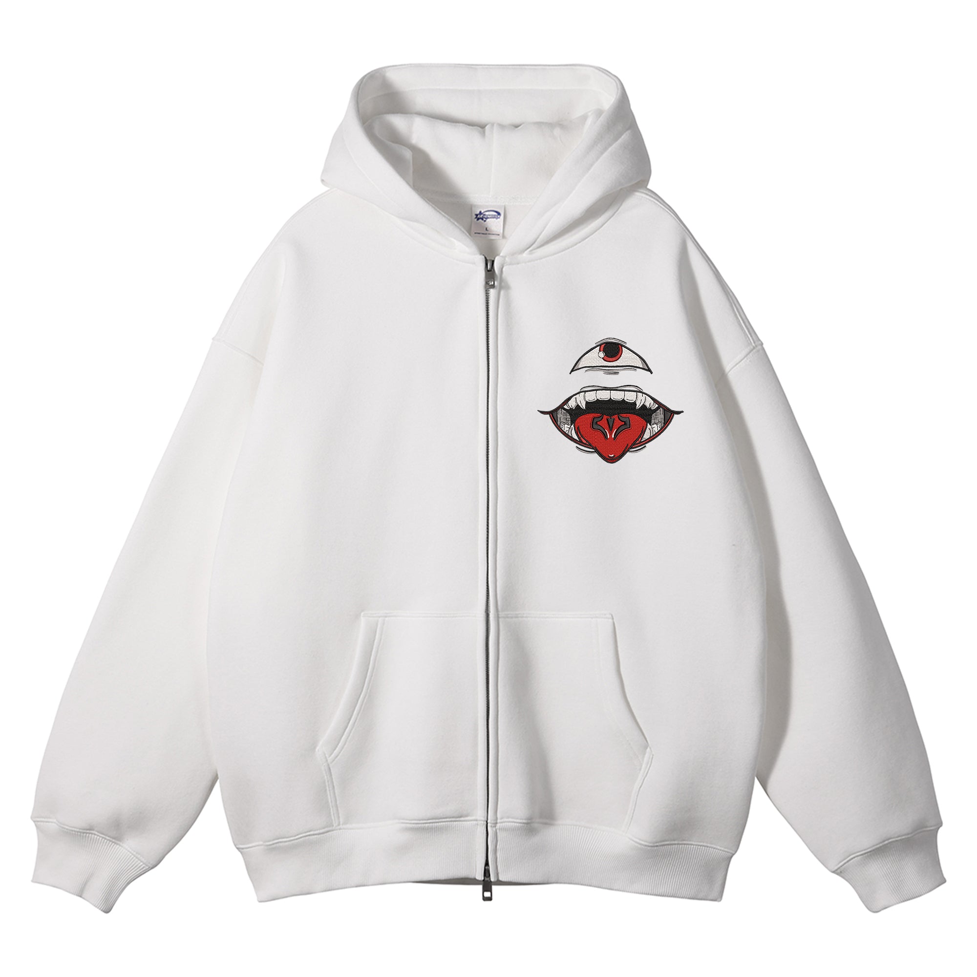 Ryomen Sukuna Embroidered Zip-Up Hoodie