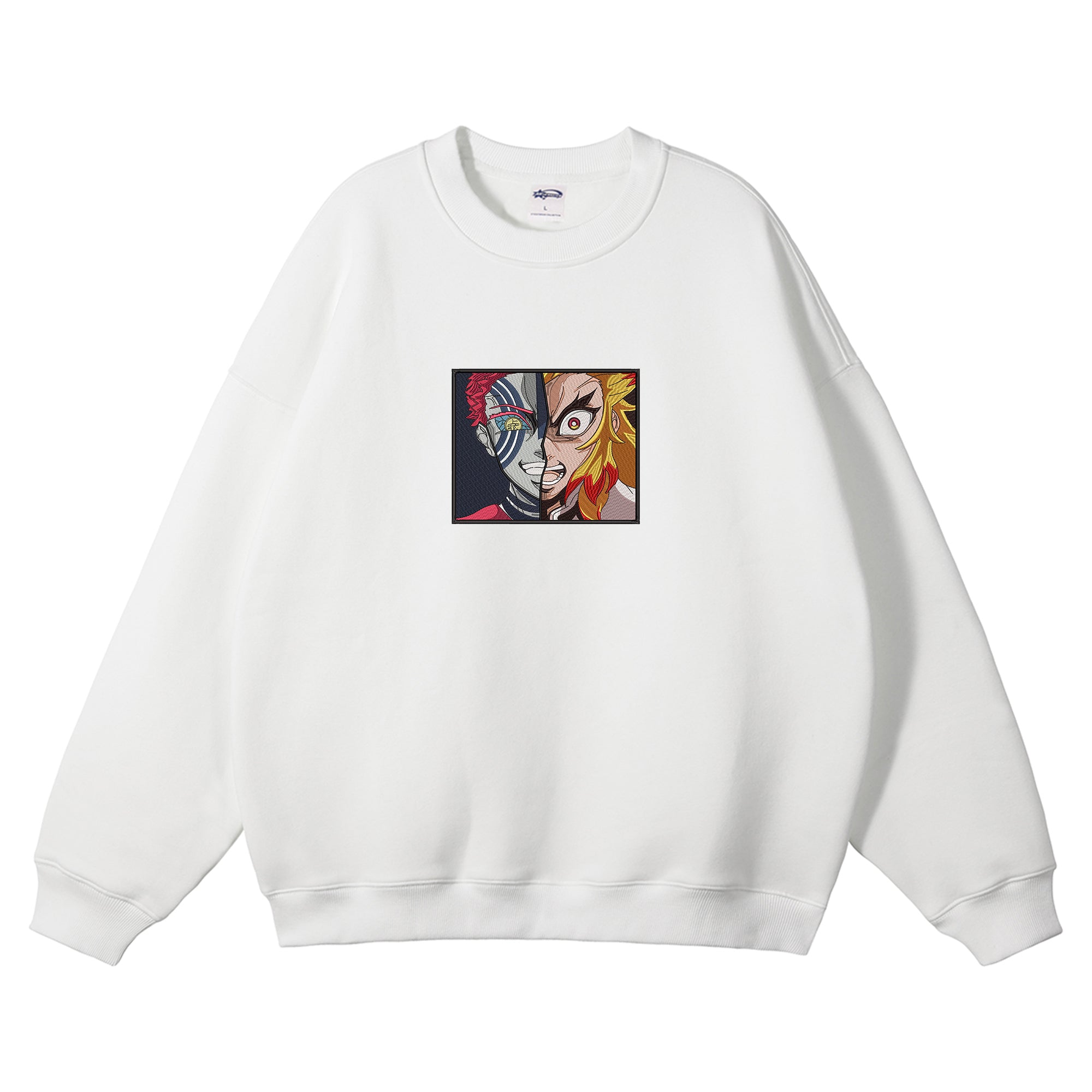 Rengoku Kyoujurou Akaza Embroidered Crewneck Sweatshirt