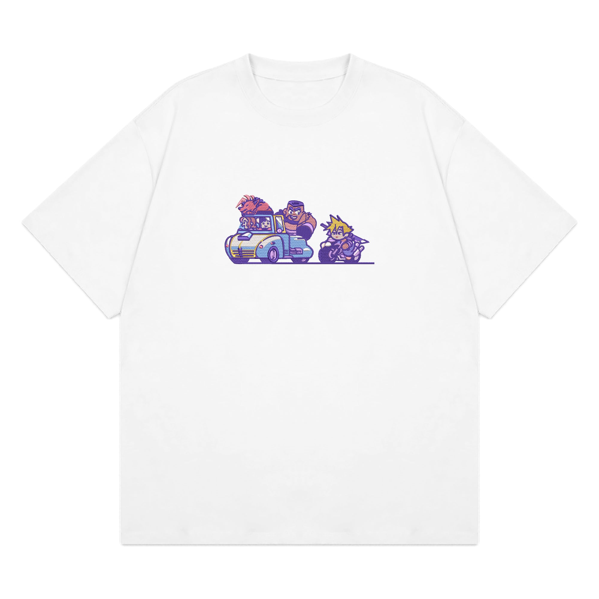 Cloud Tifa Aerith Barret Red XIII Embroidered T-Shirt