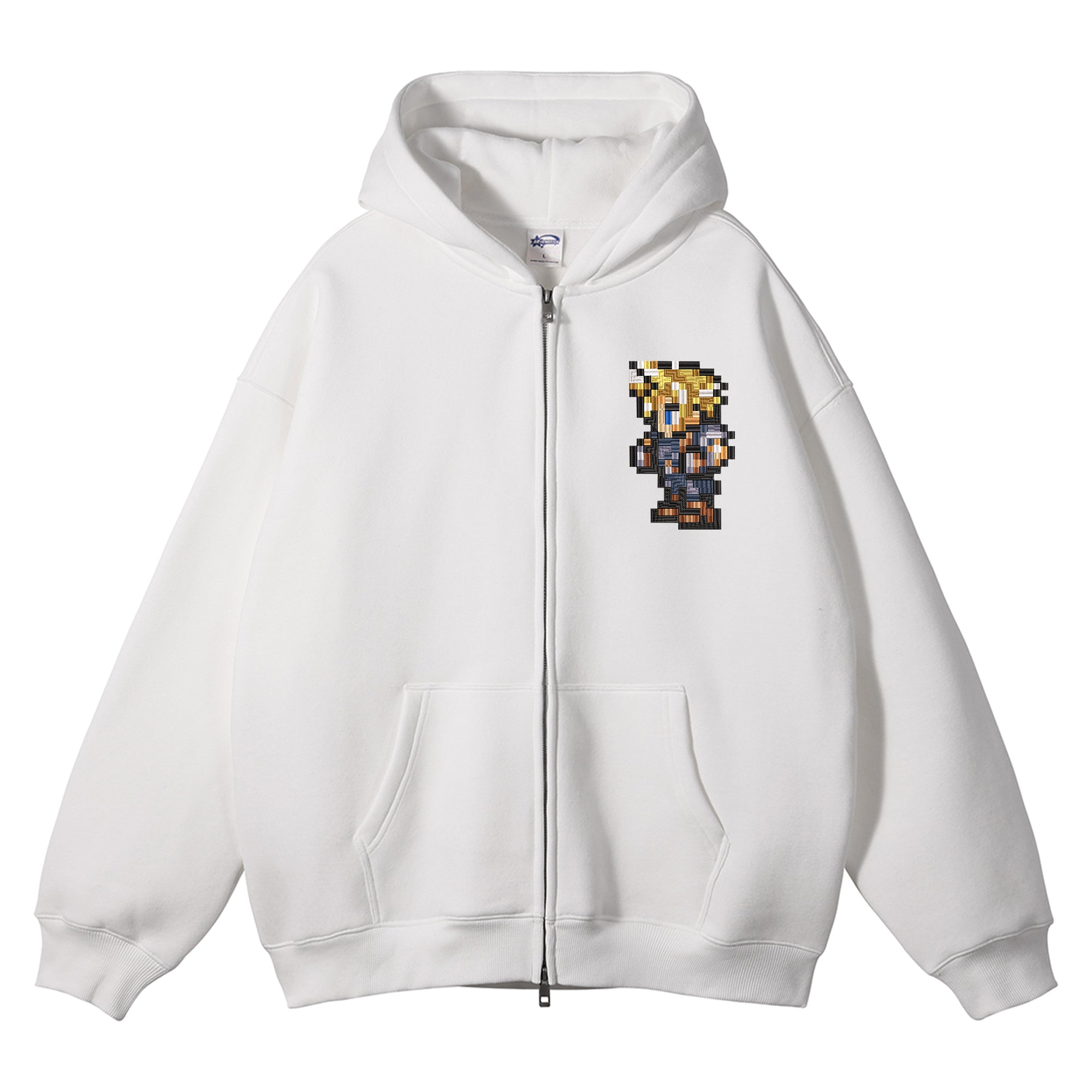 Cloud Strife Embroidered Zip-Up Hoodie