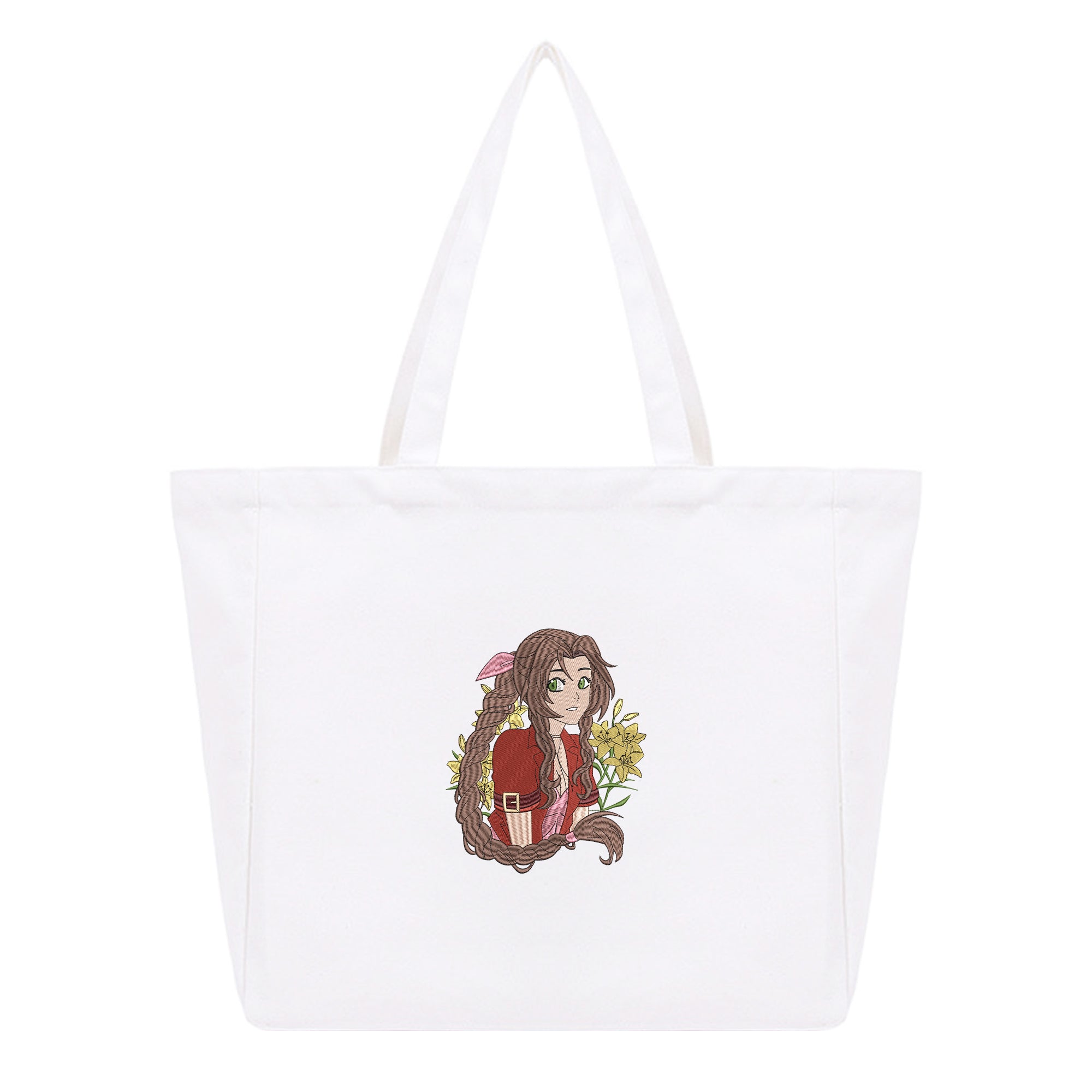 Aerith Gainsborough Embroidery Cotton Tote Bag
