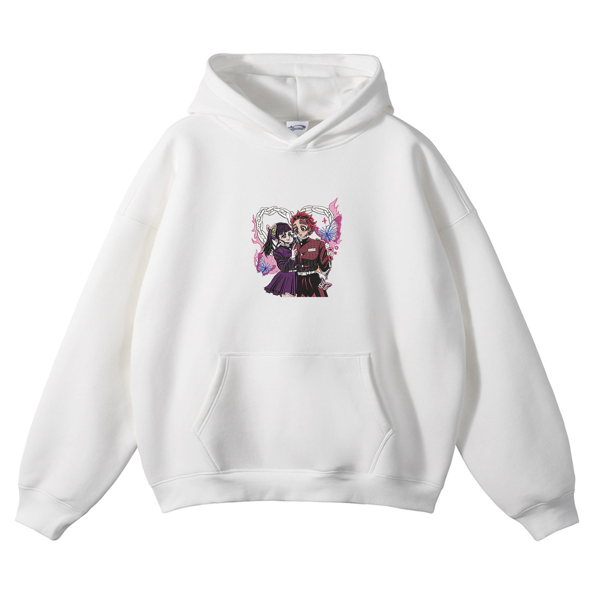 Kamado Tanjirou Tsuyuri Kanao Embroidered Hoodie