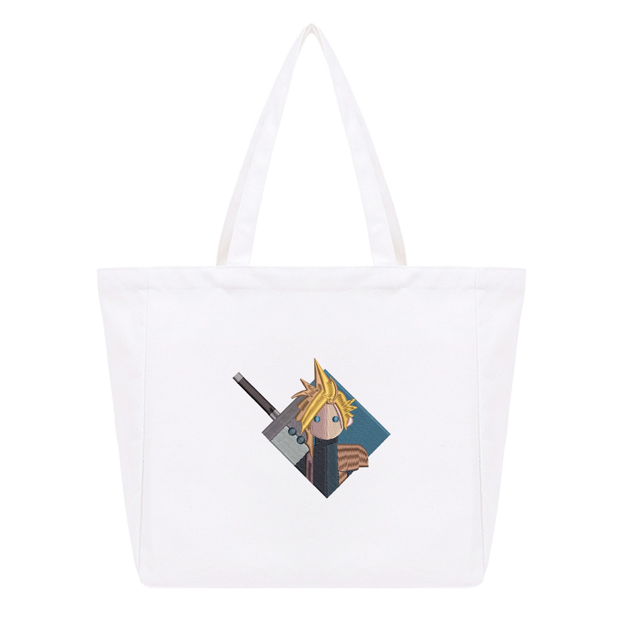 Cloud Strife Embroidery Cotton Tote Bag
