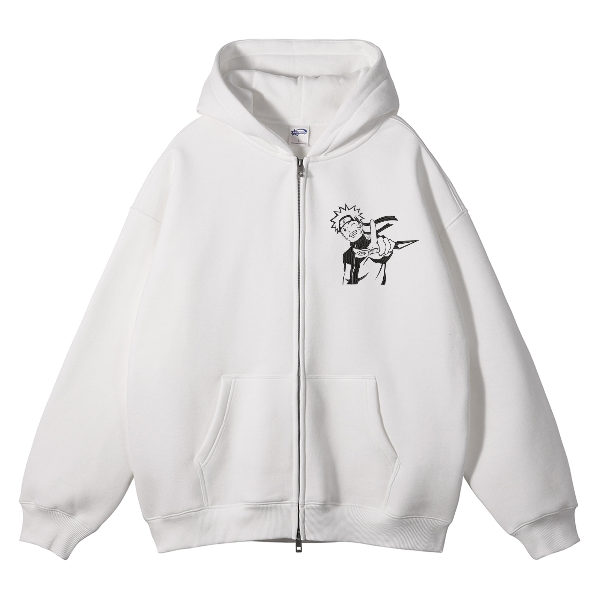 Naruto Embroidered Zip-Up Hoodie