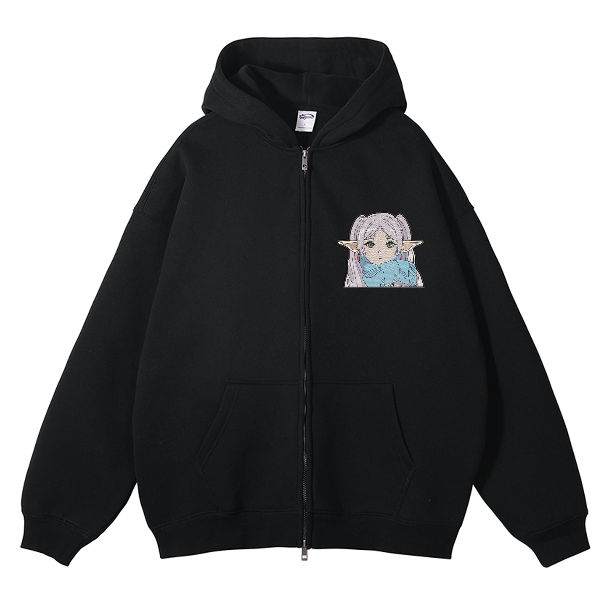 Frieren Embroidered Zip-Up Hoodie