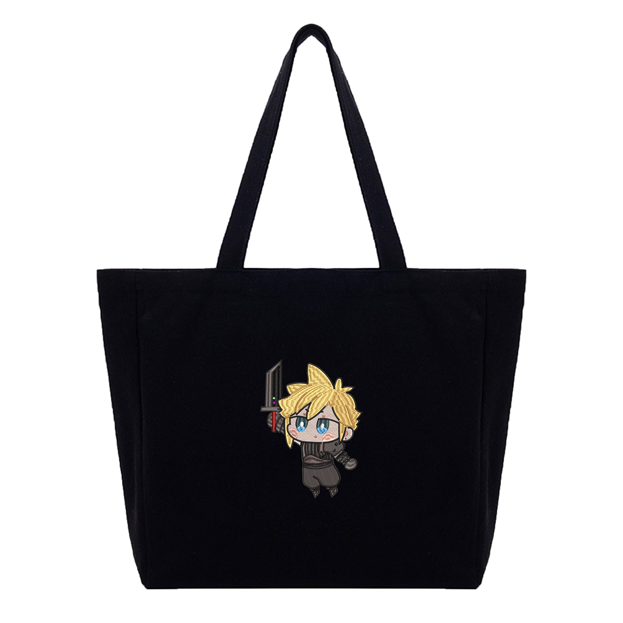 Cloud Strife Embroidery Cotton Tote Bag