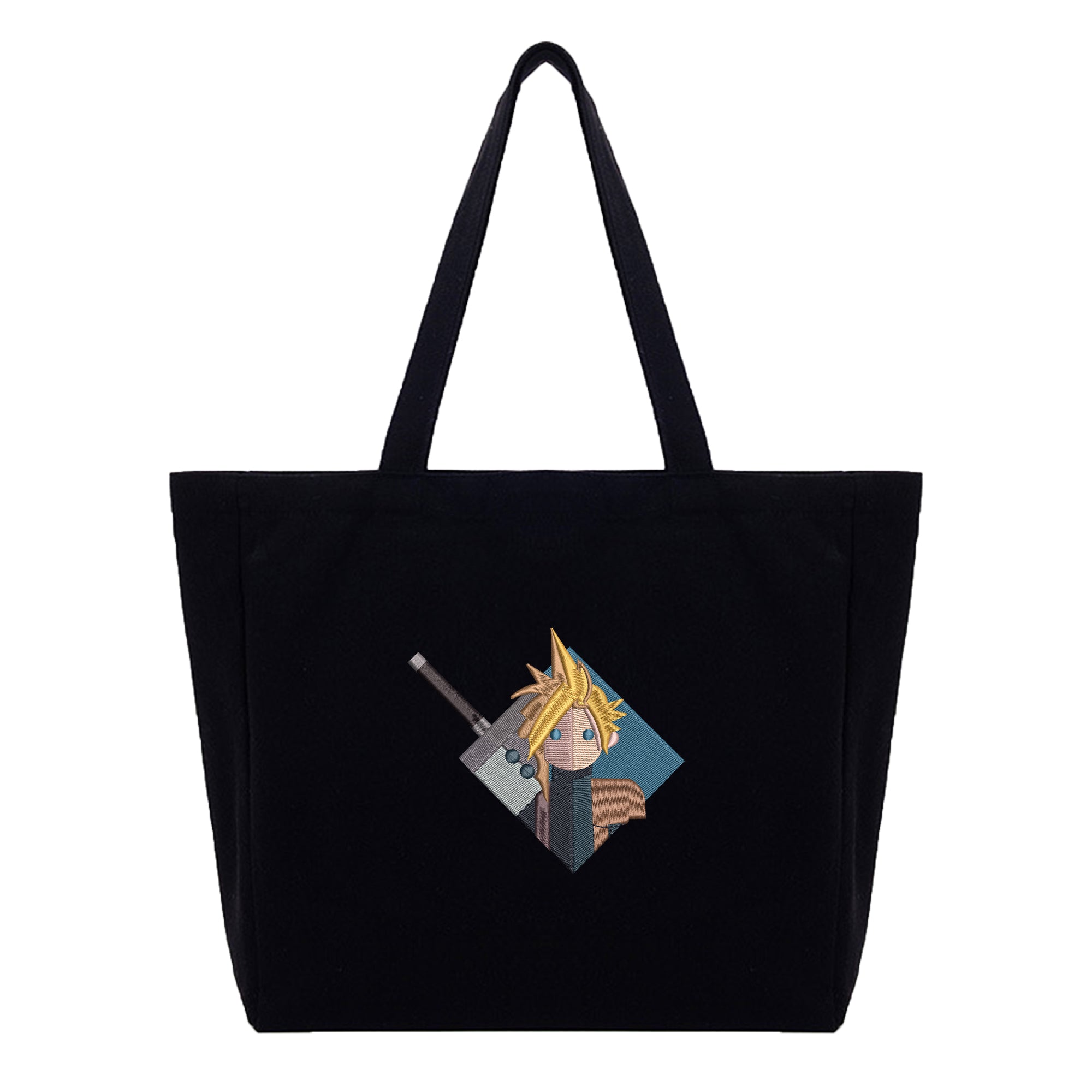 Cloud Strife Embroidery Cotton Tote Bag