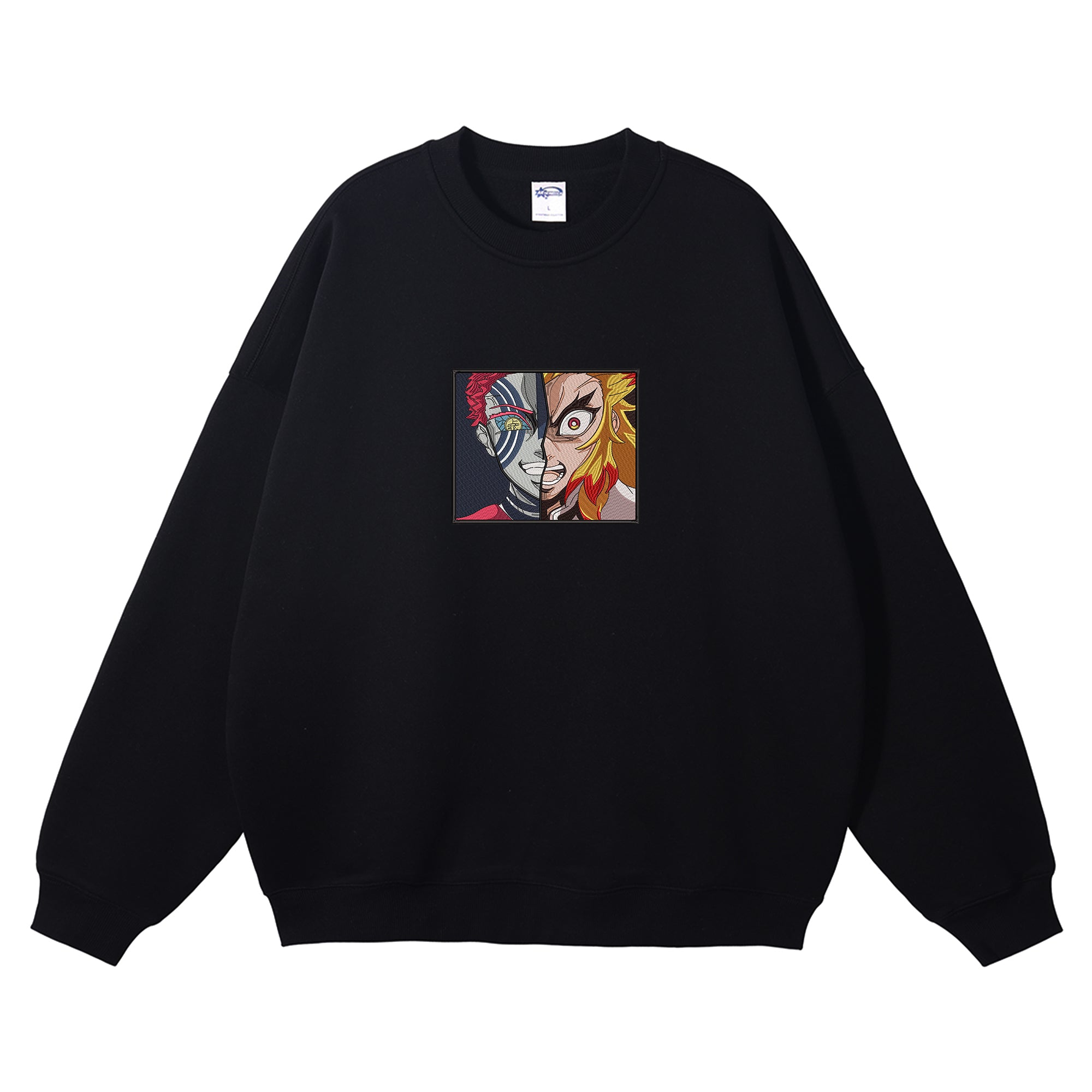 Rengoku Kyoujurou Akaza Embroidered Crewneck Sweatshirt