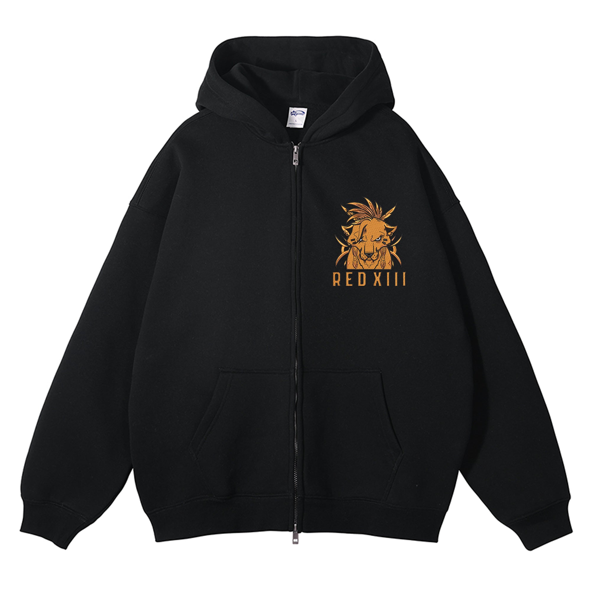 Red XIII Embroidered Zip-Up Hoodie