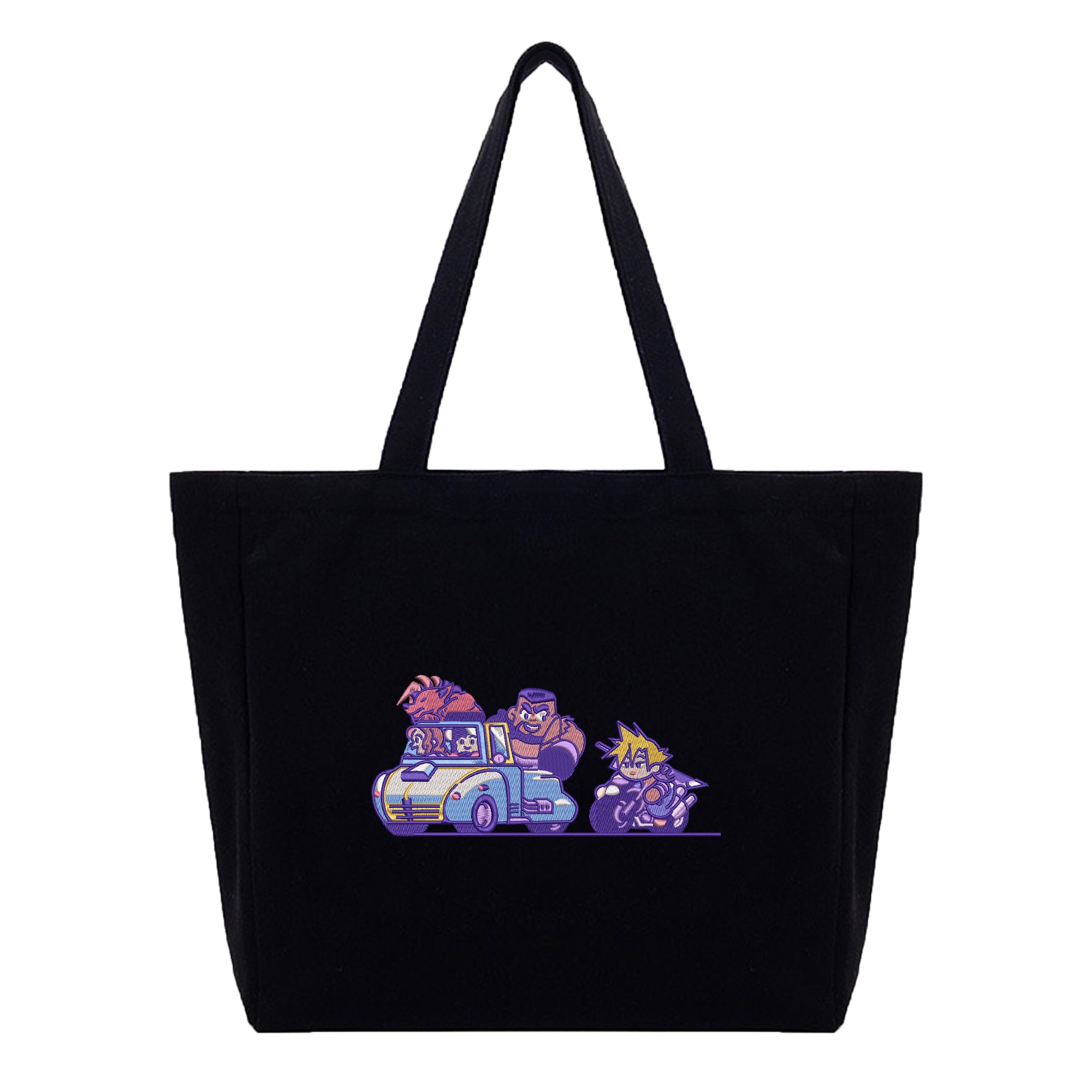 Cloud Tifa Aerith Barret Red XIII Embroidery Cotton Tote Bag