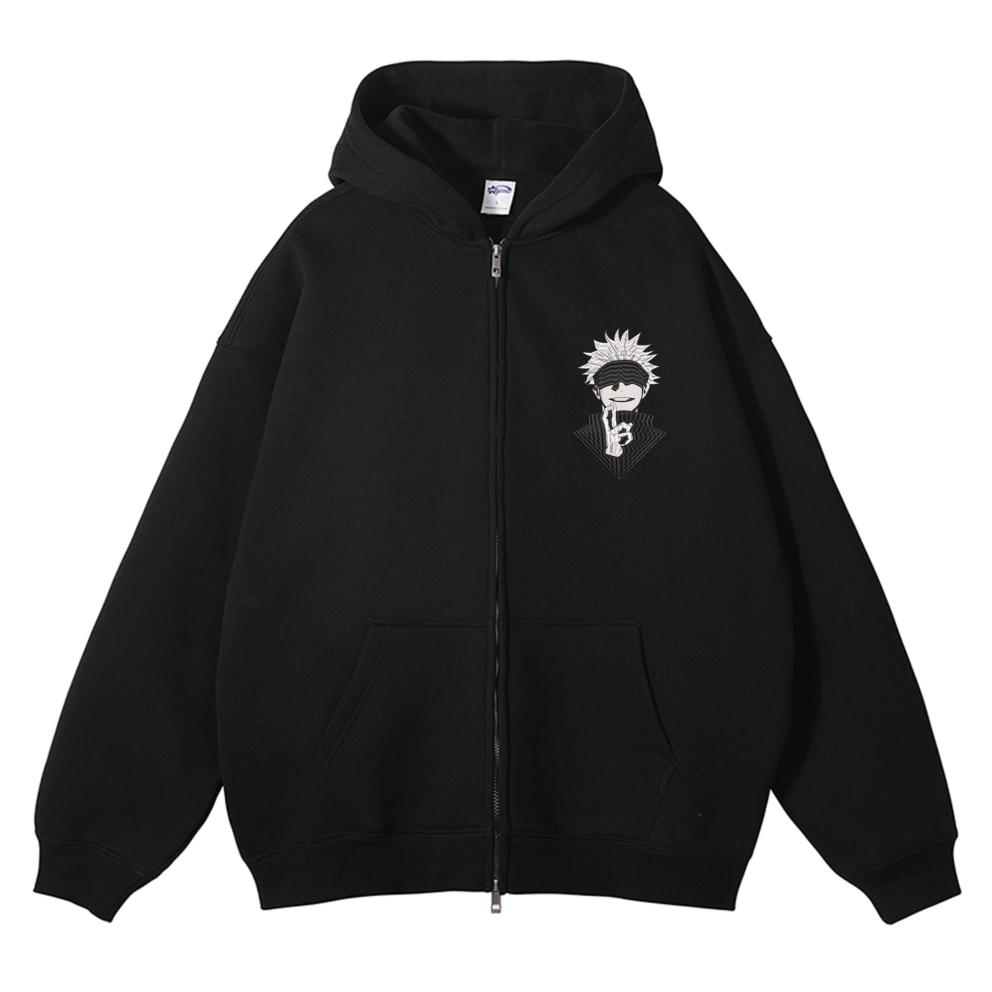 Gojo Satoru Embroidered Zip-Up Hoodie