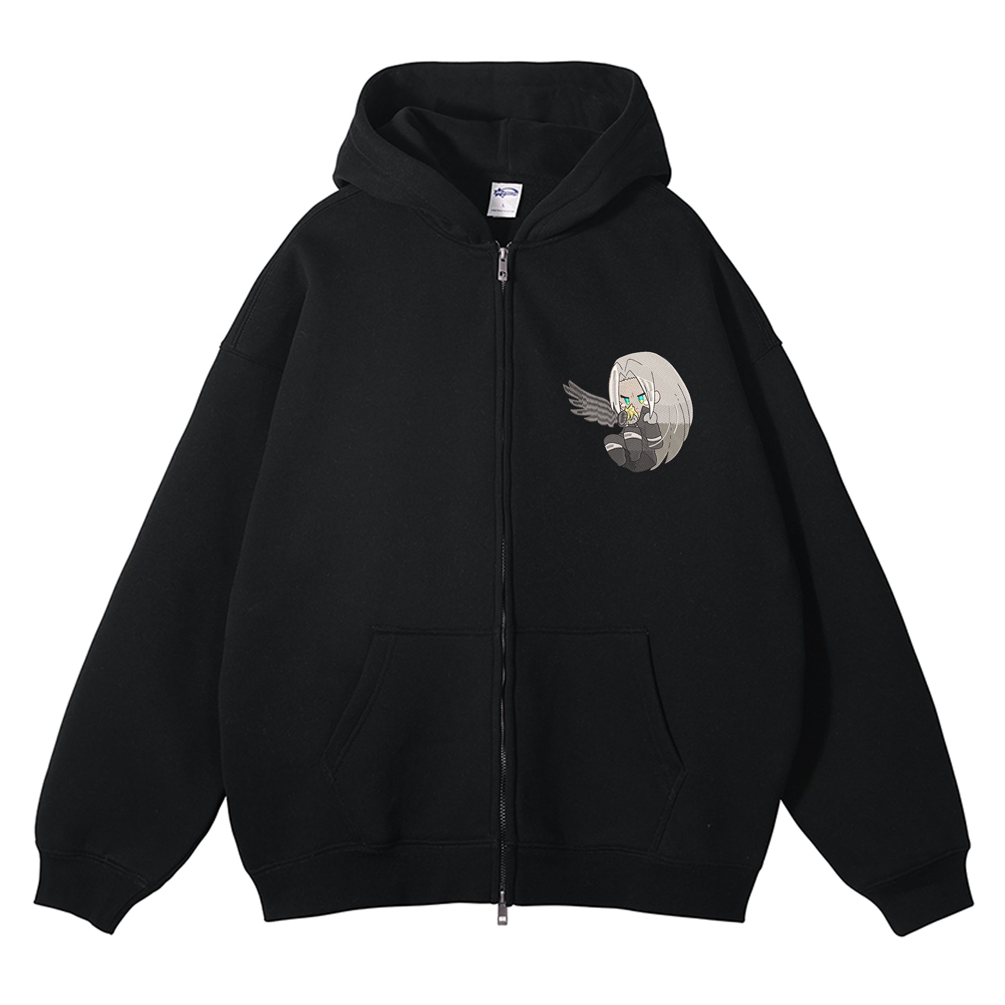Cloud Sephiroth Embroidered Zip-Up Hoodie
