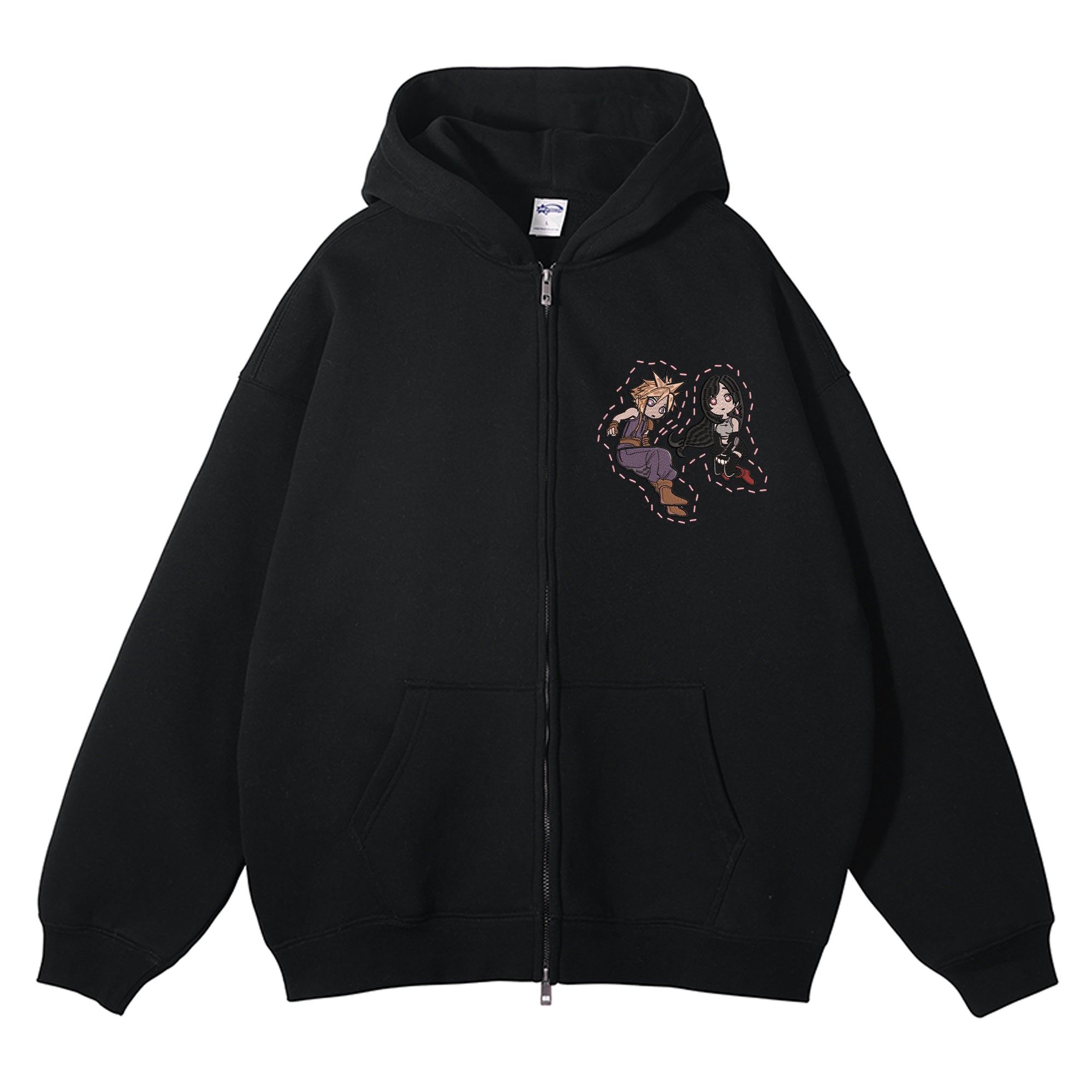 Cloud Tifa Embroidered Zip-Up Hoodie