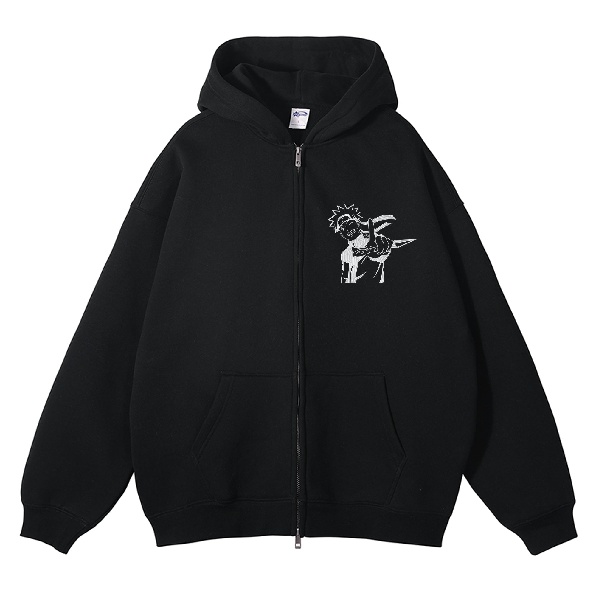 Naruto Embroidered Zip-Up Hoodie