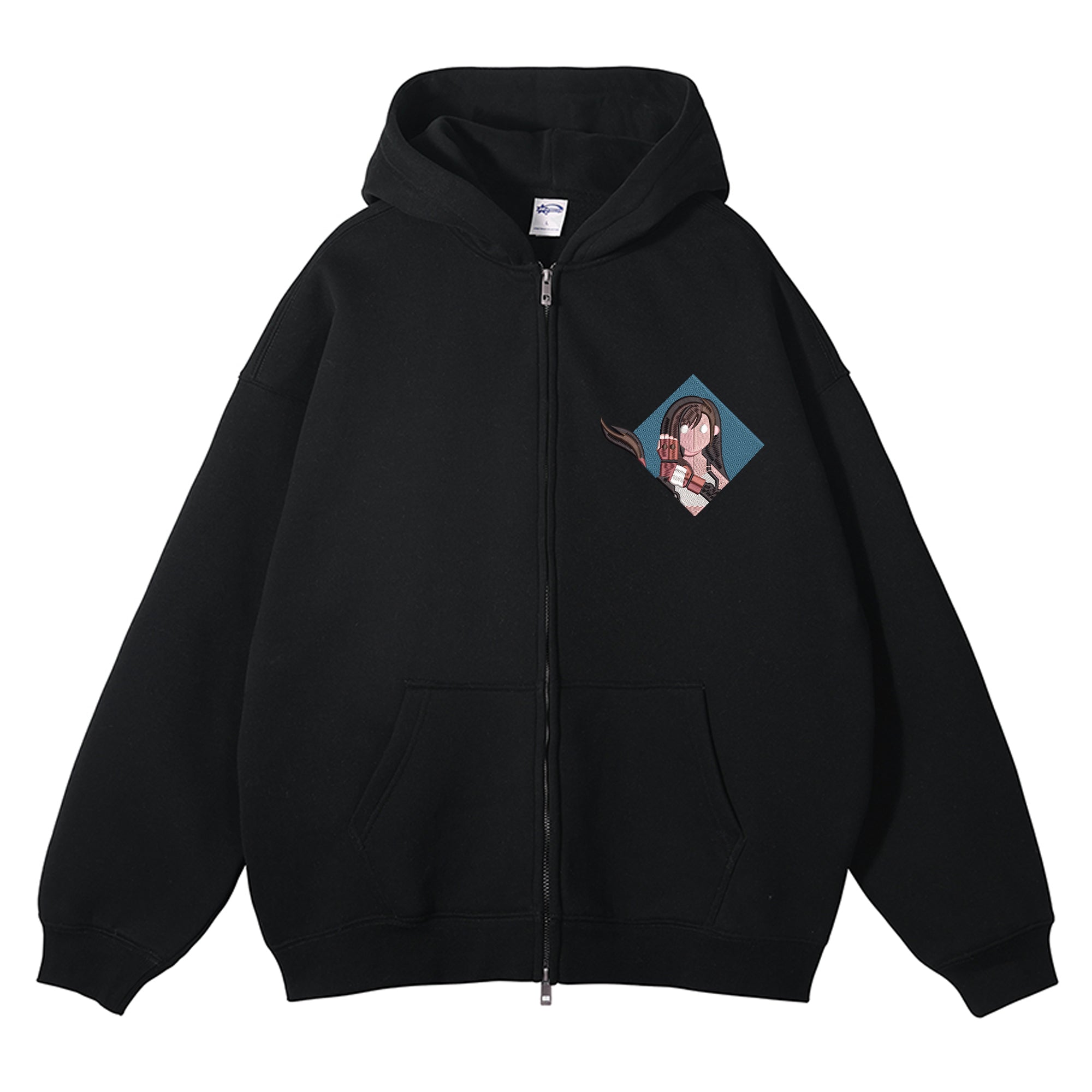 Tifa Lockhart Embroidered Zip-Up Hoodie