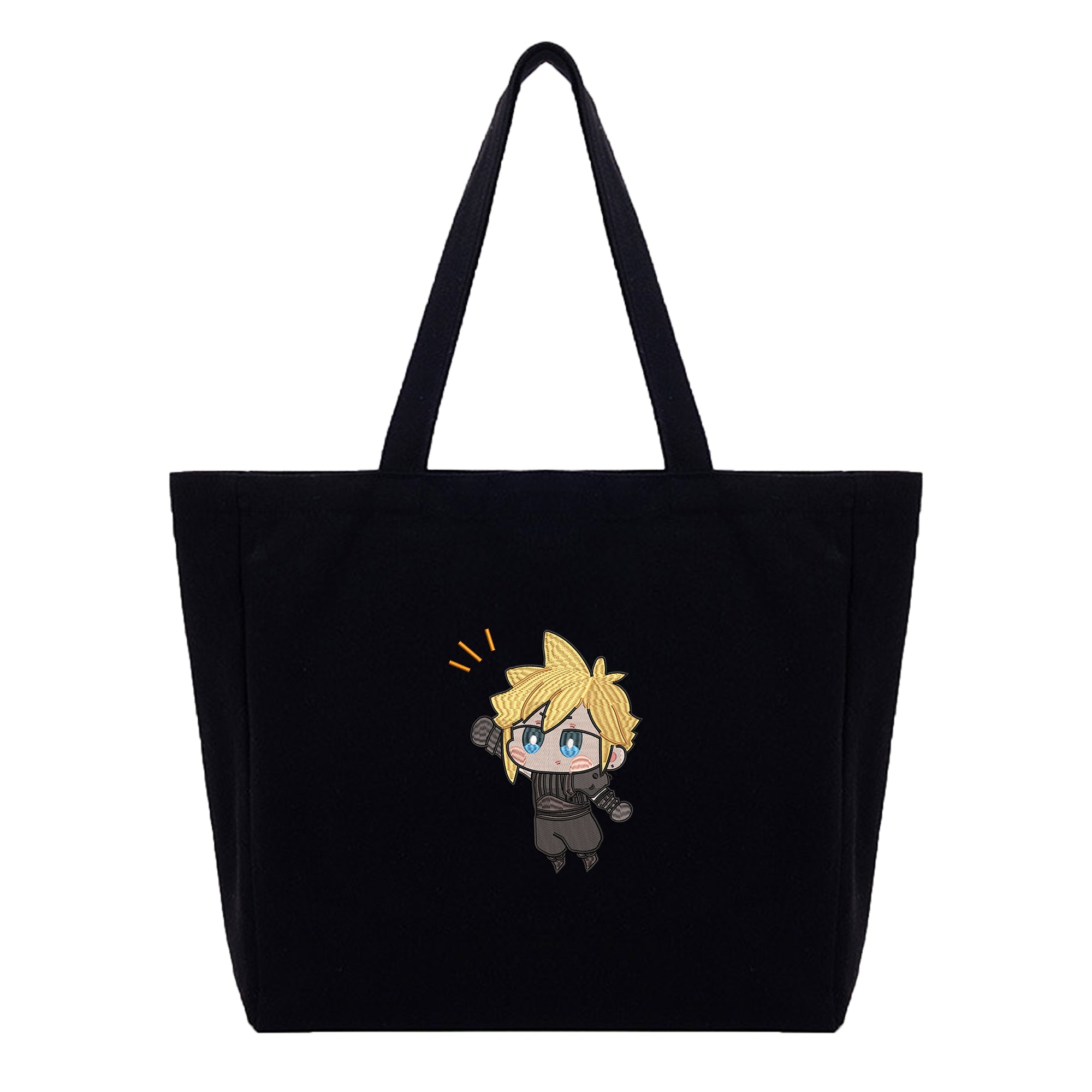 Cloud Strife Embroidery Cotton Tote Bag
