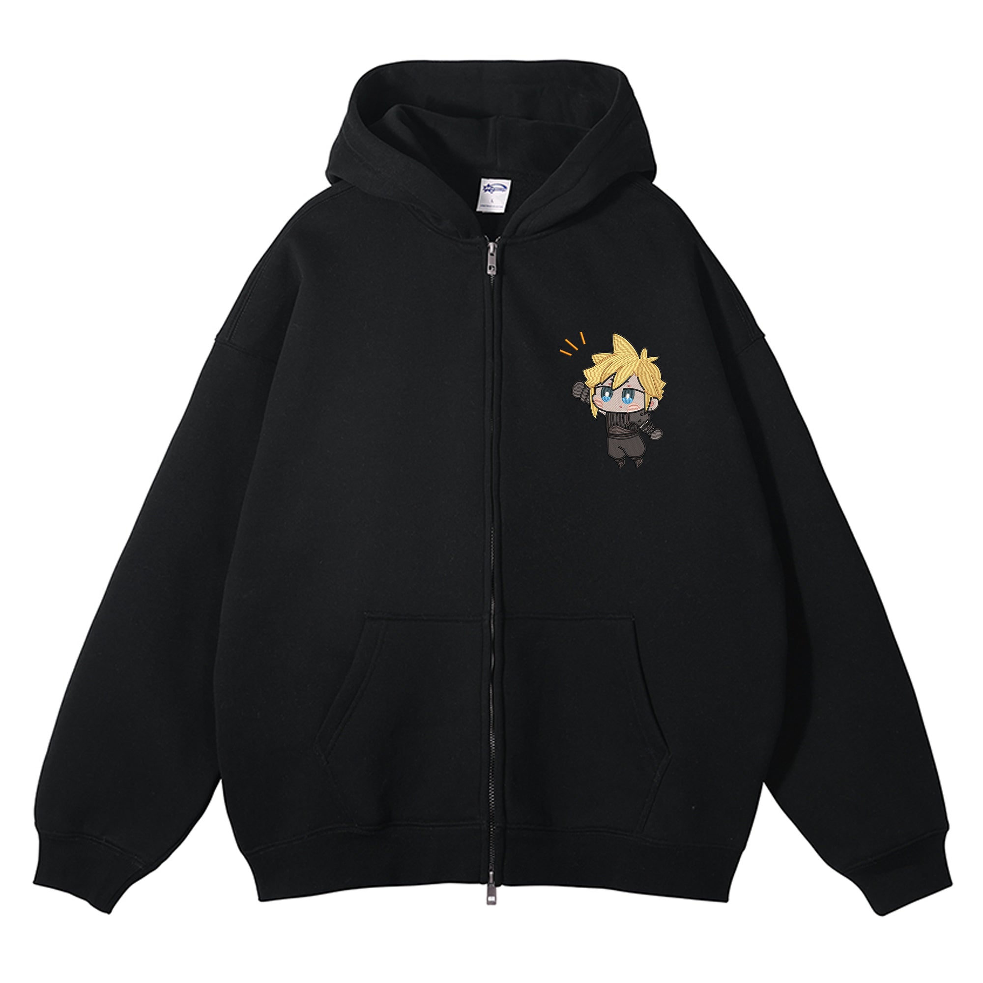 Cloud Strife Embroidered Zip-Up Hoodie