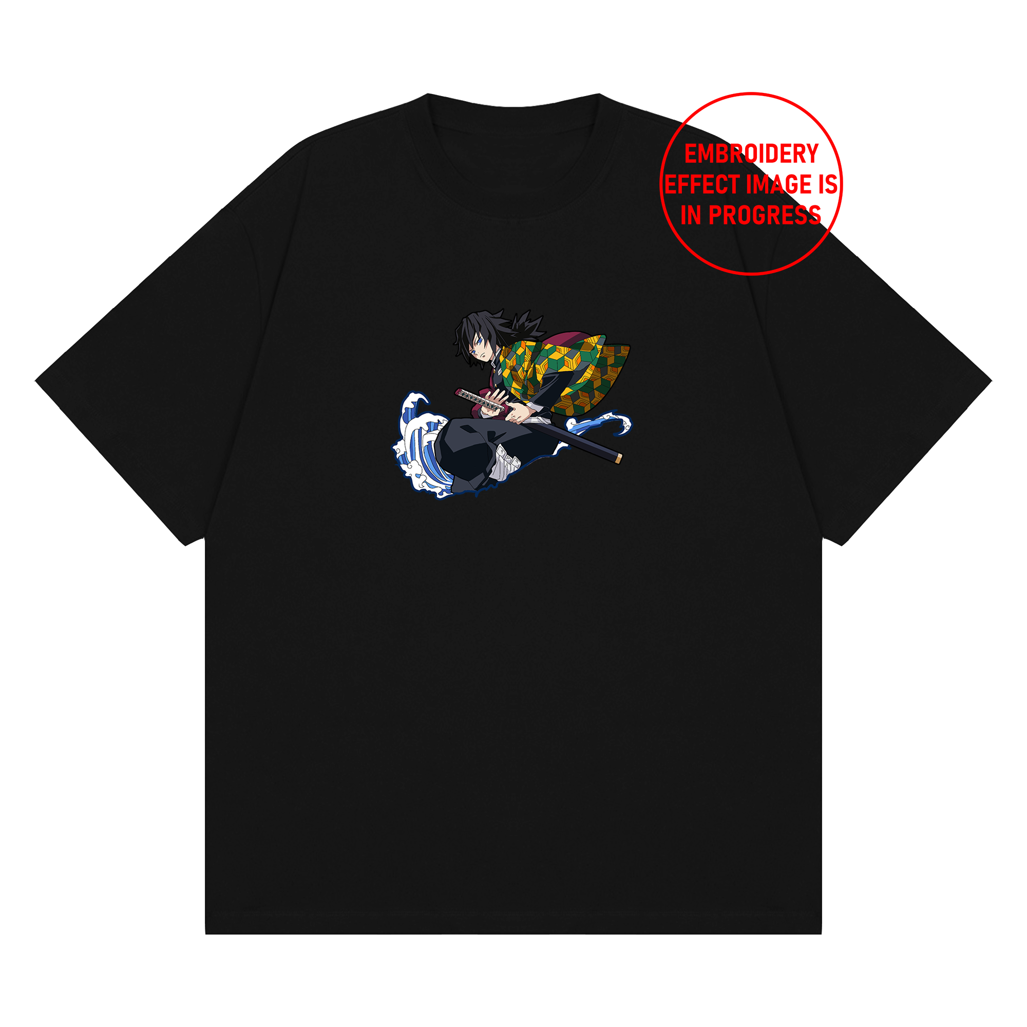 Tomioka Giyuu Embroidered T-Shirt