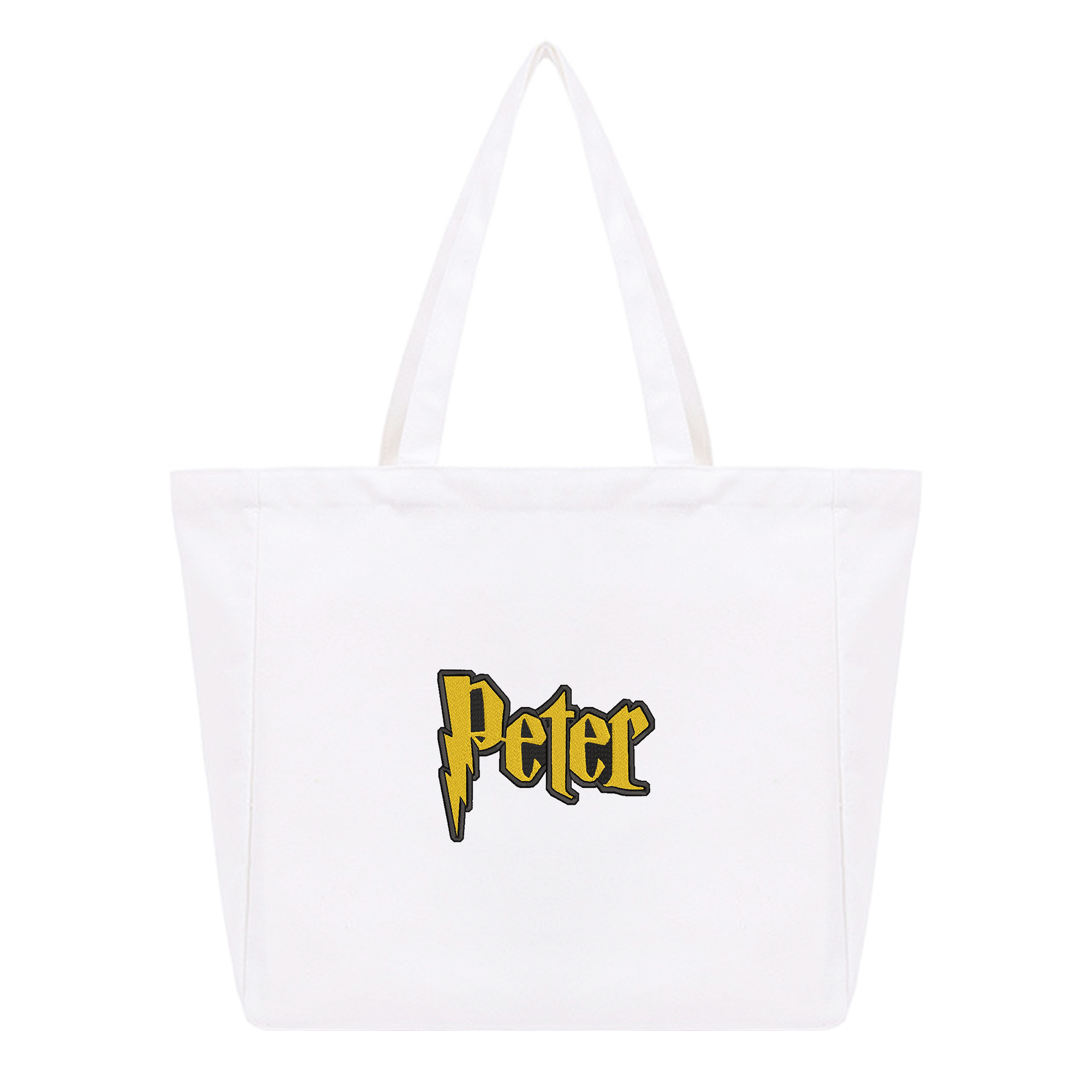 Personalized Anime Font Embroidered Cotton Tote Bag