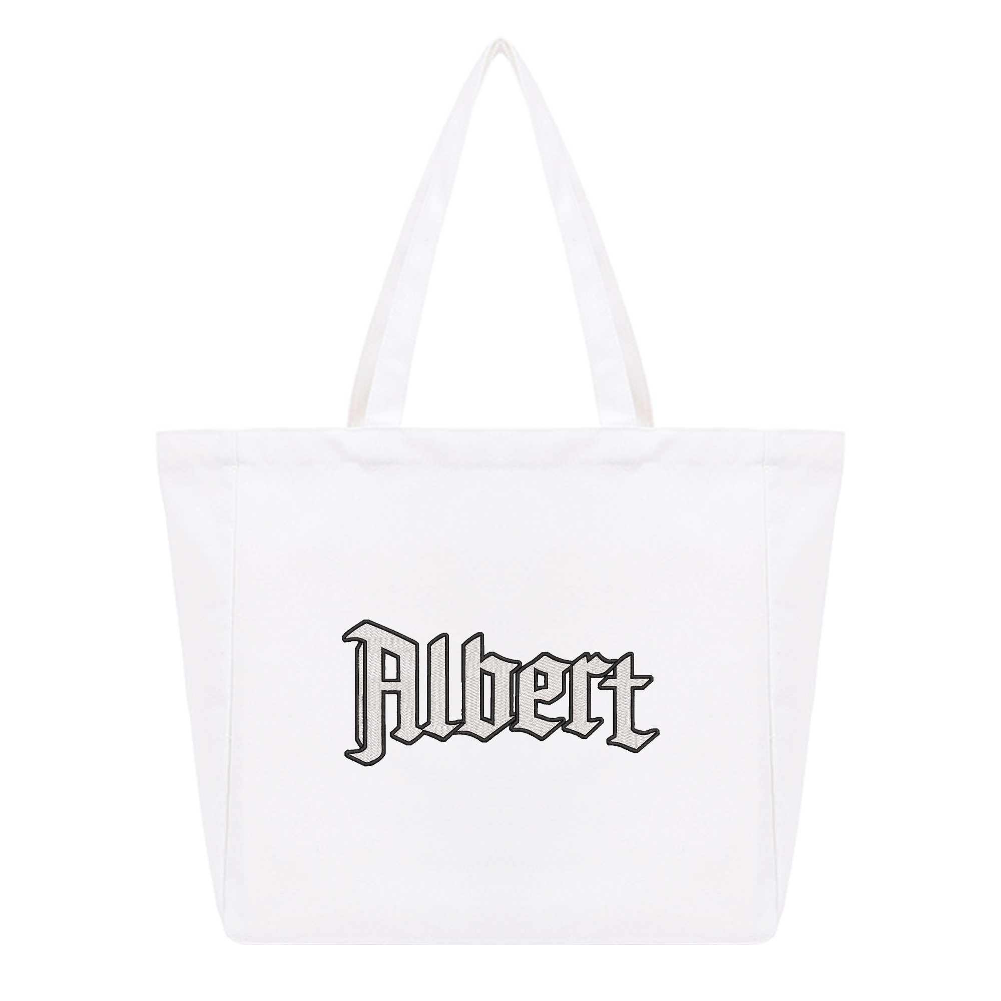 Personalized Anime Font Embroidered Cotton Tote Bag