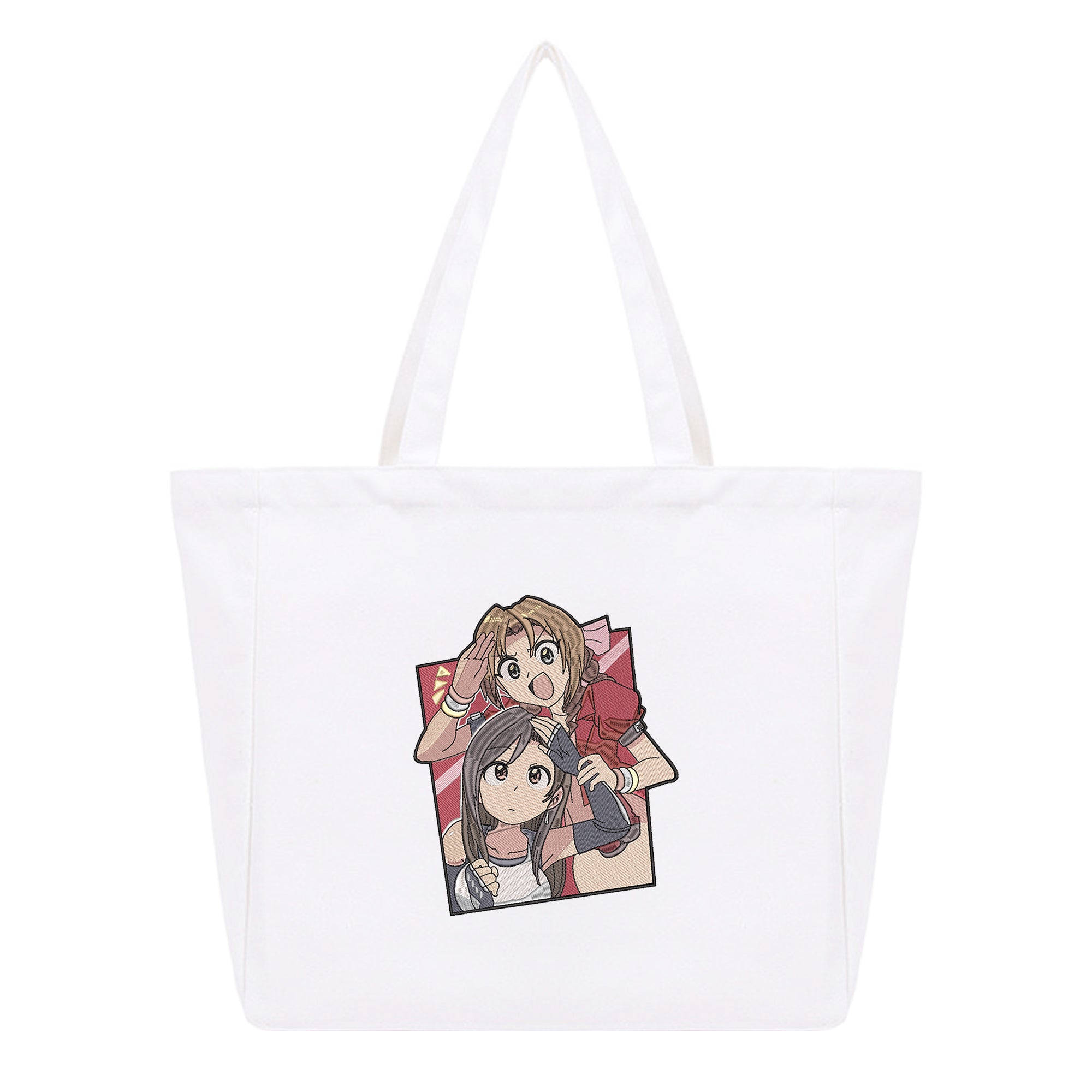 Aerith Tifa Embroidery Cotton Tote Bag