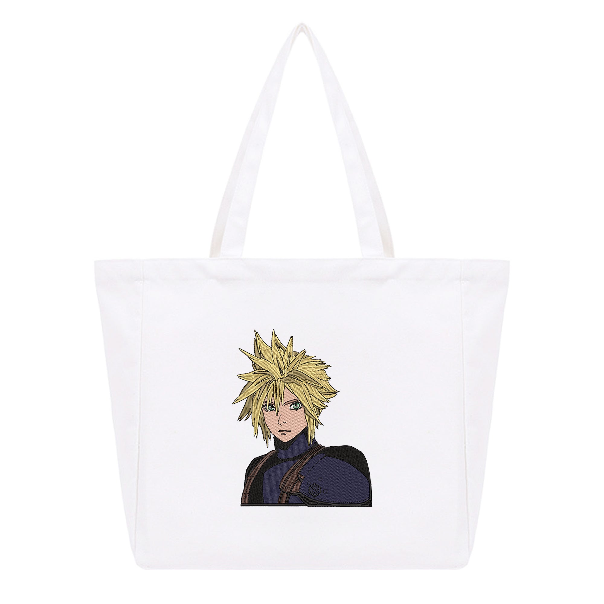 Cloud Strife Embroidery Cotton Tote Bag