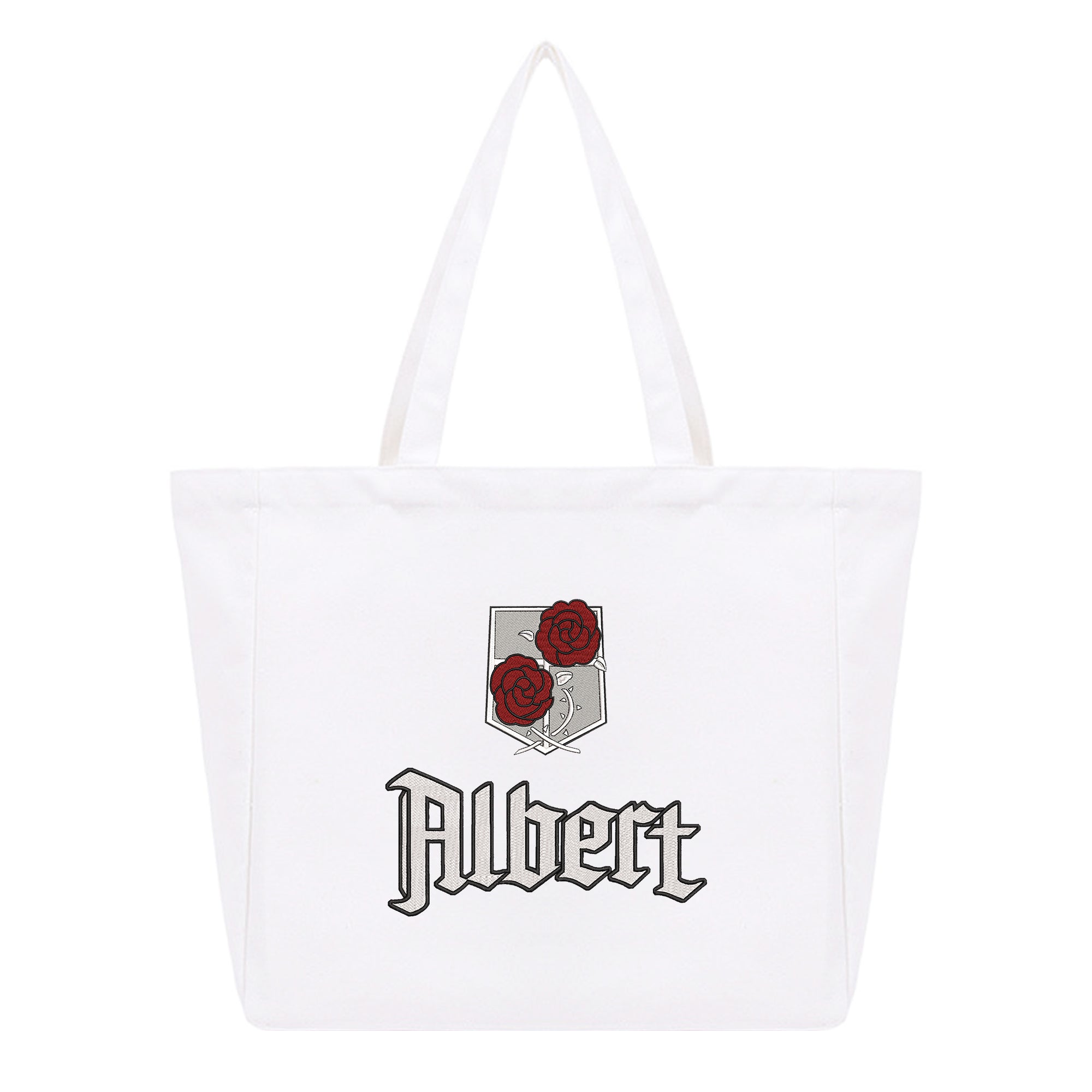 Personalized Anime Font Embroidered Cotton Tote Bag