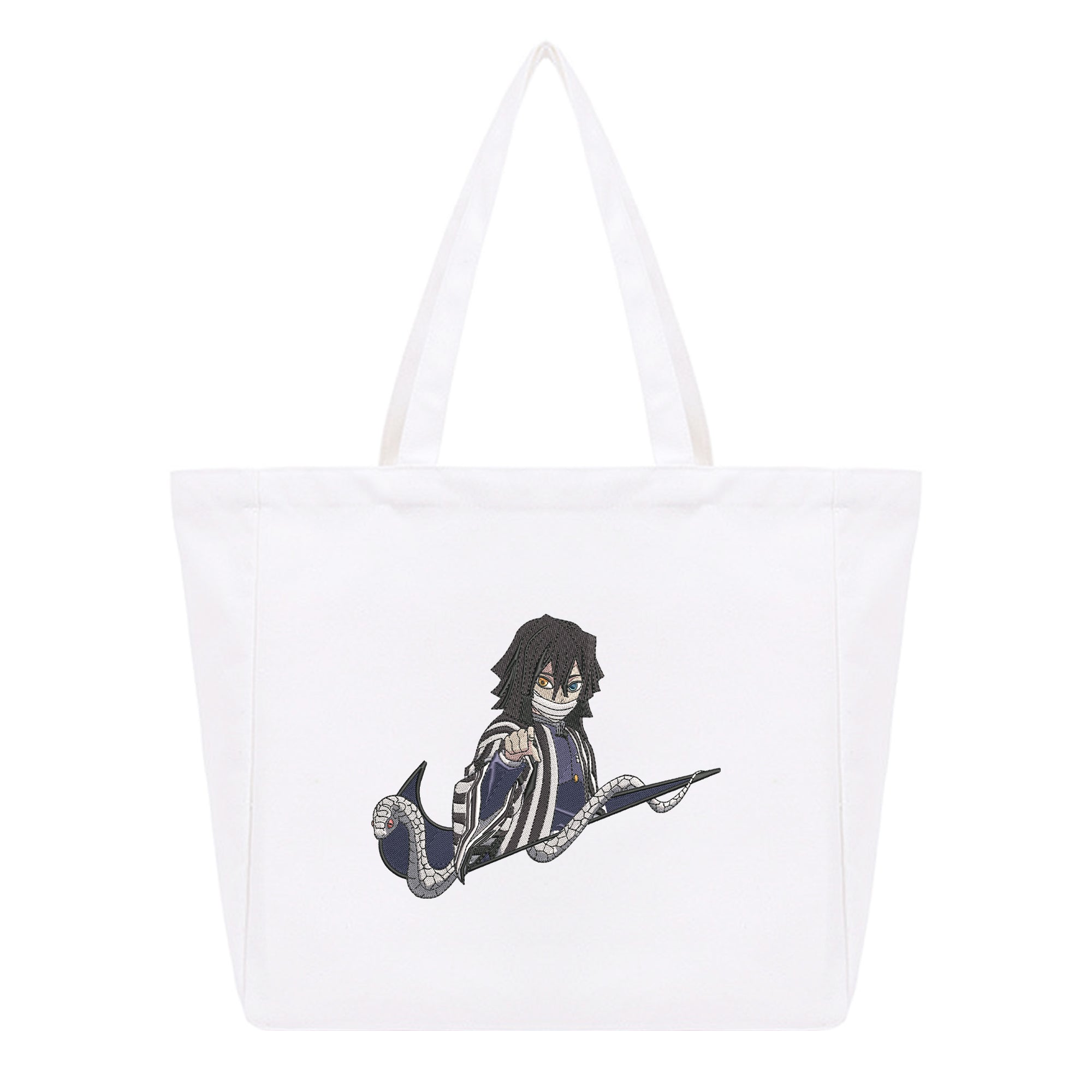 Iguro Obanai Embroidery Cotton Tote Bag