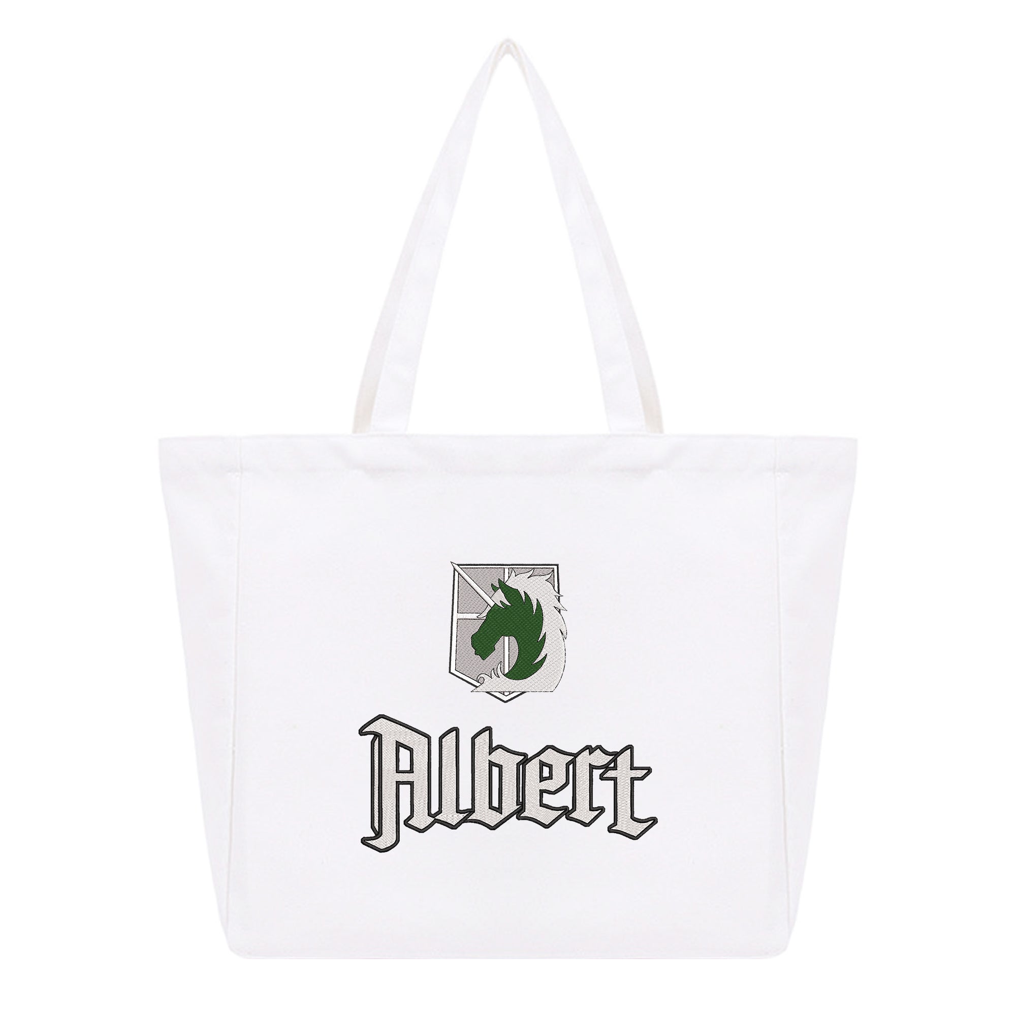 Personalized Anime Font Embroidered Cotton Tote Bag