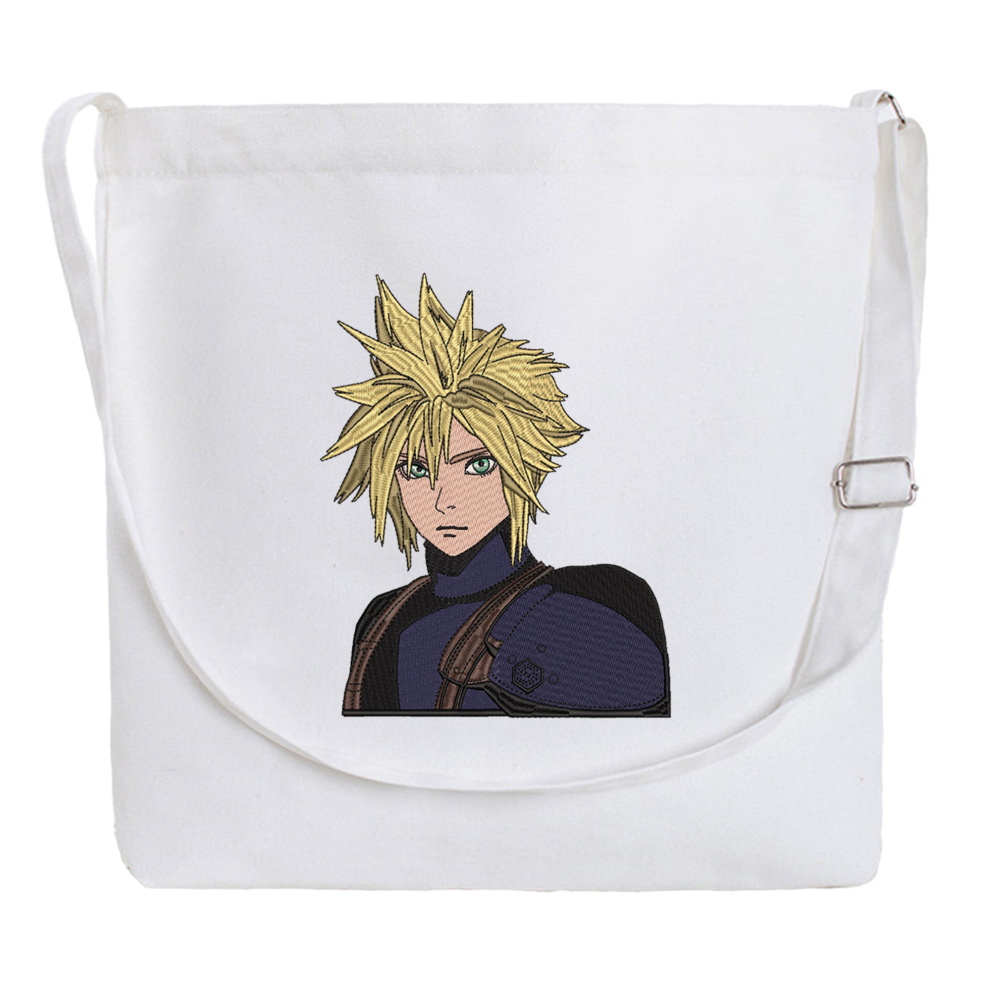 Cloud Strife Embroidery Cotton Crossbody Bag