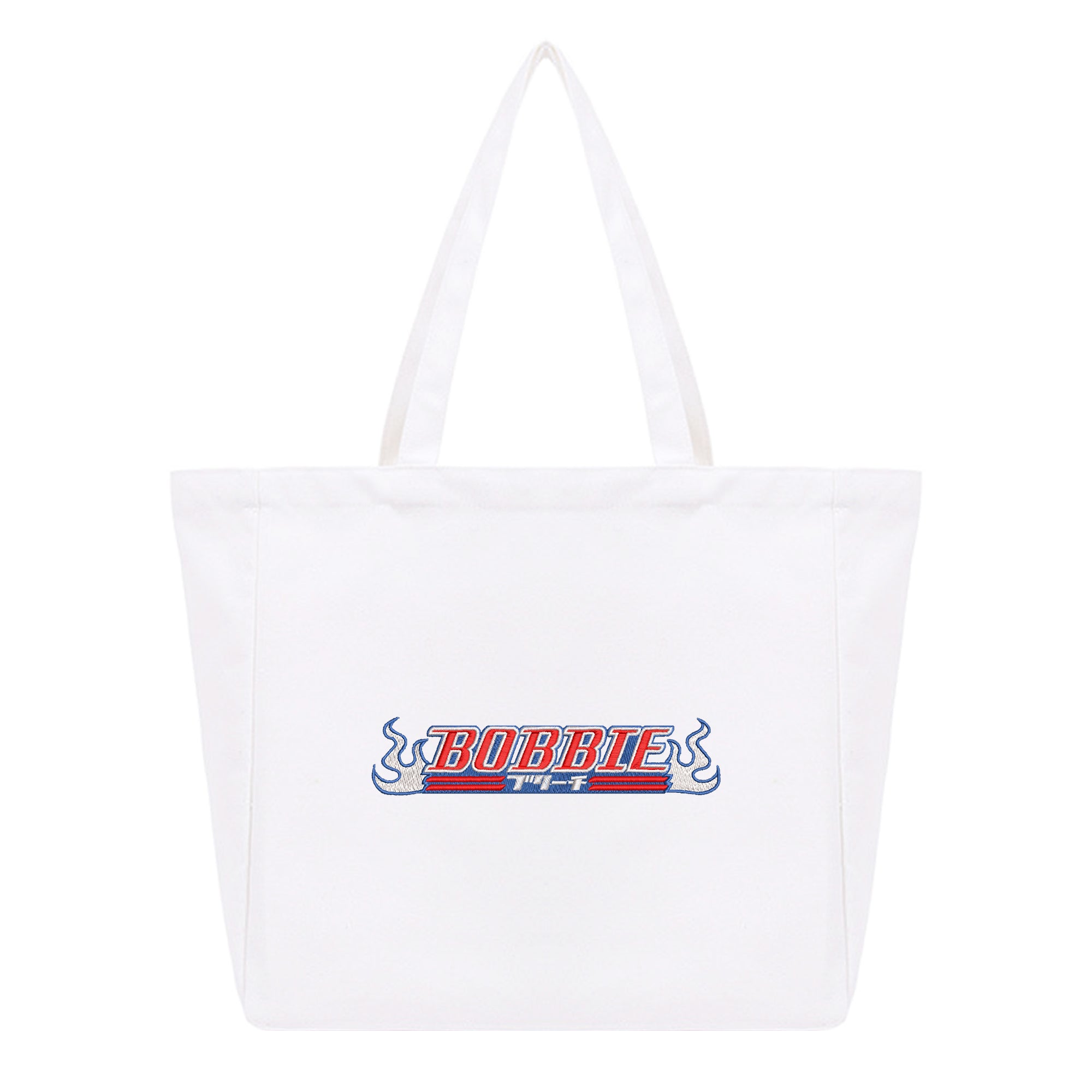 Personalized Anime Font Embroidered Cotton Tote Bag