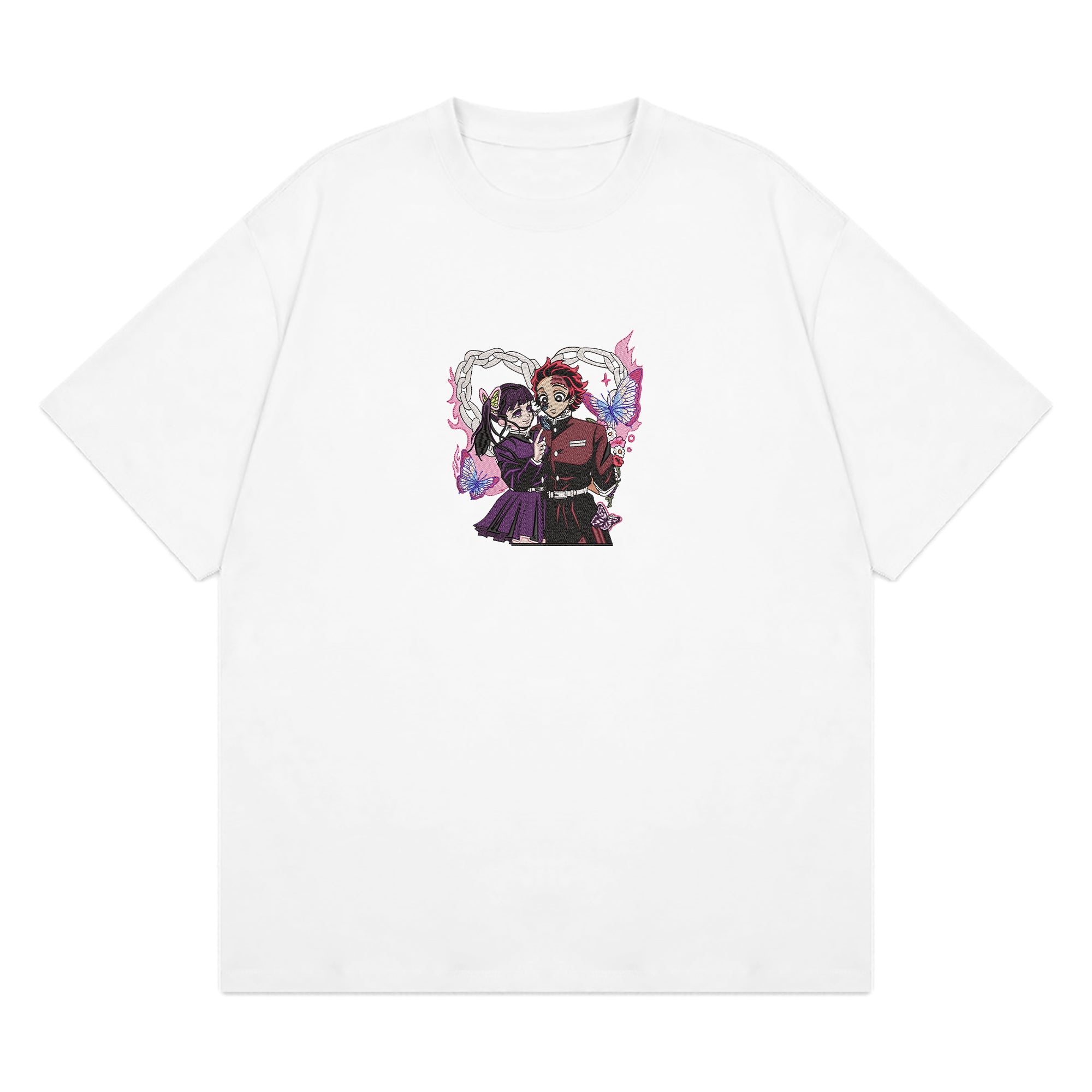 Kamado Tanjirou Tsuyuri Kanao Embroidered T-Shirt