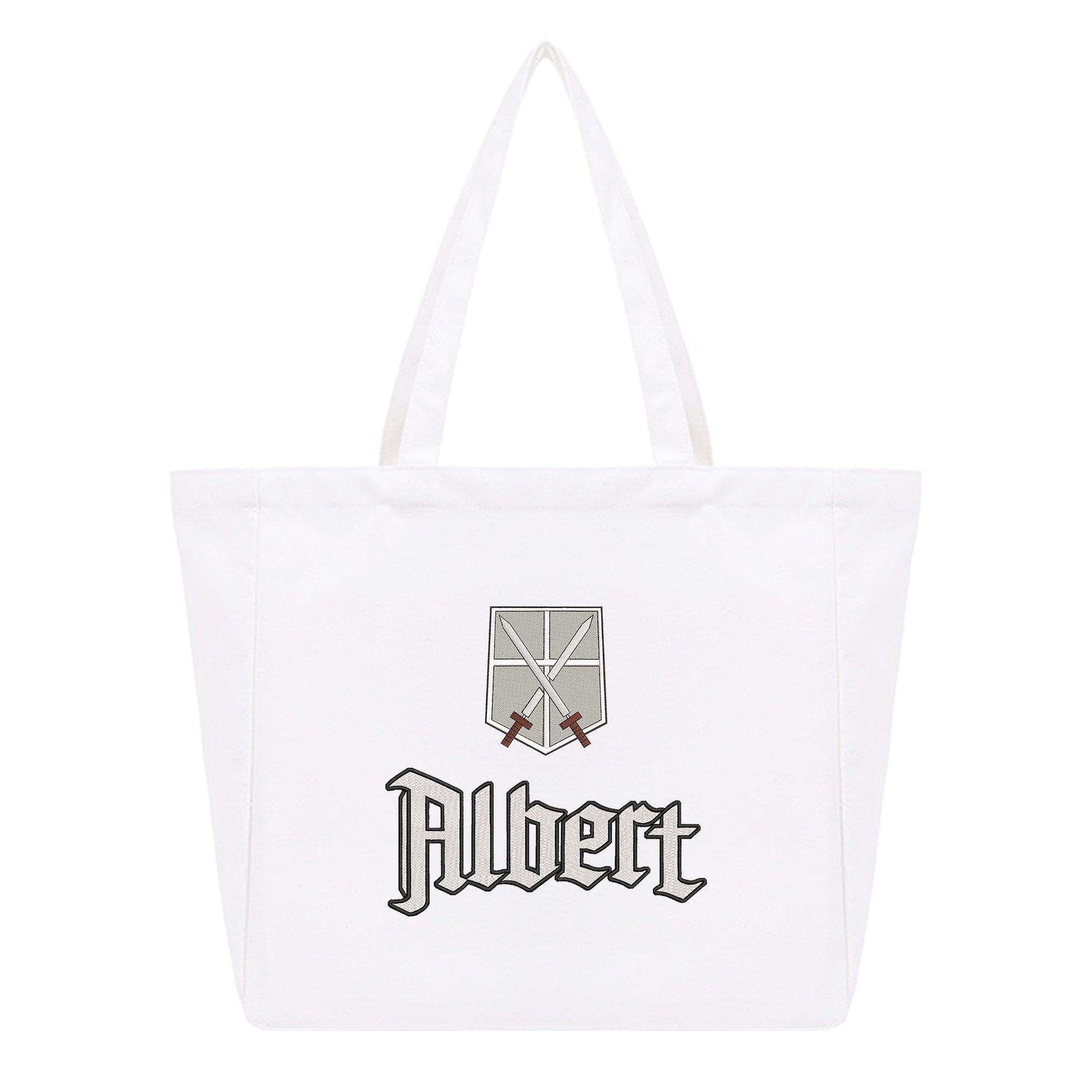 Personalized Anime Font Embroidered Cotton Tote Bag