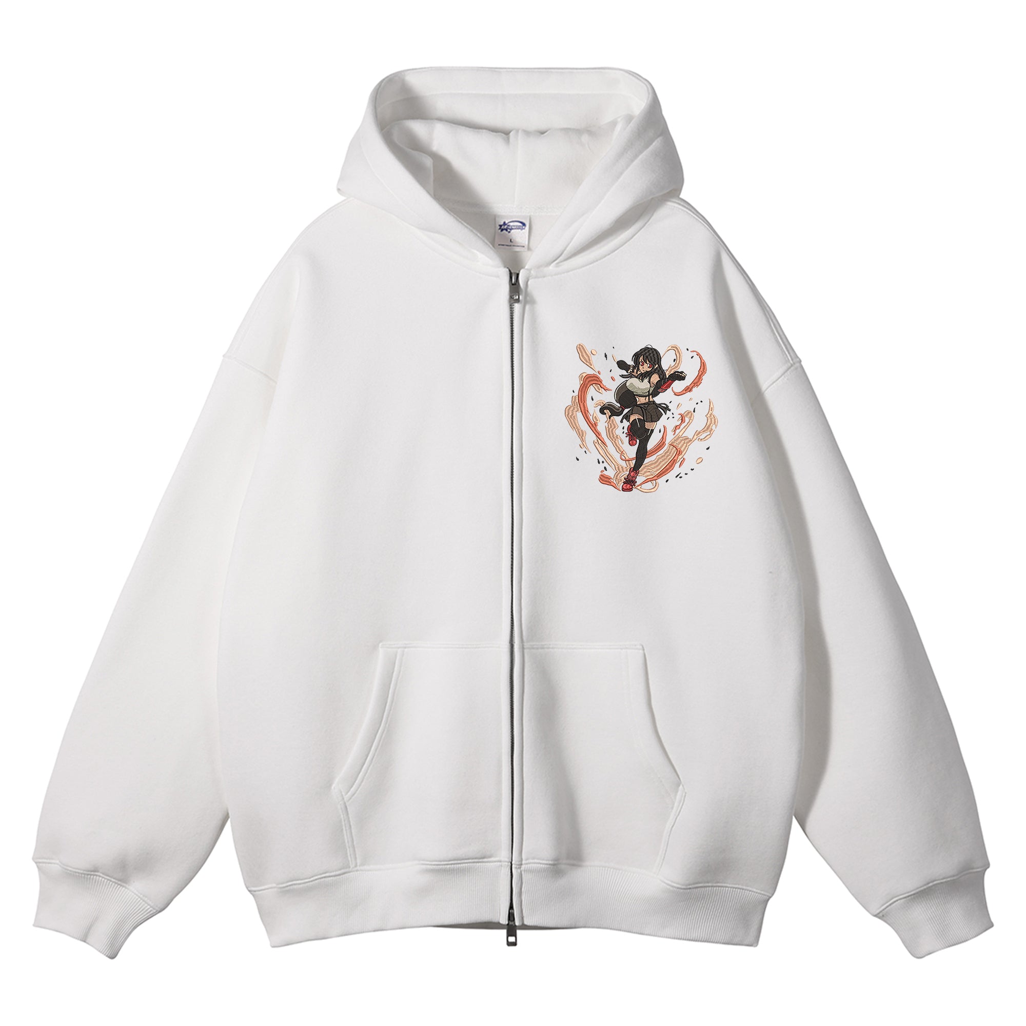 Tifa Lockhart Embroidered Zip-Up Hoodie