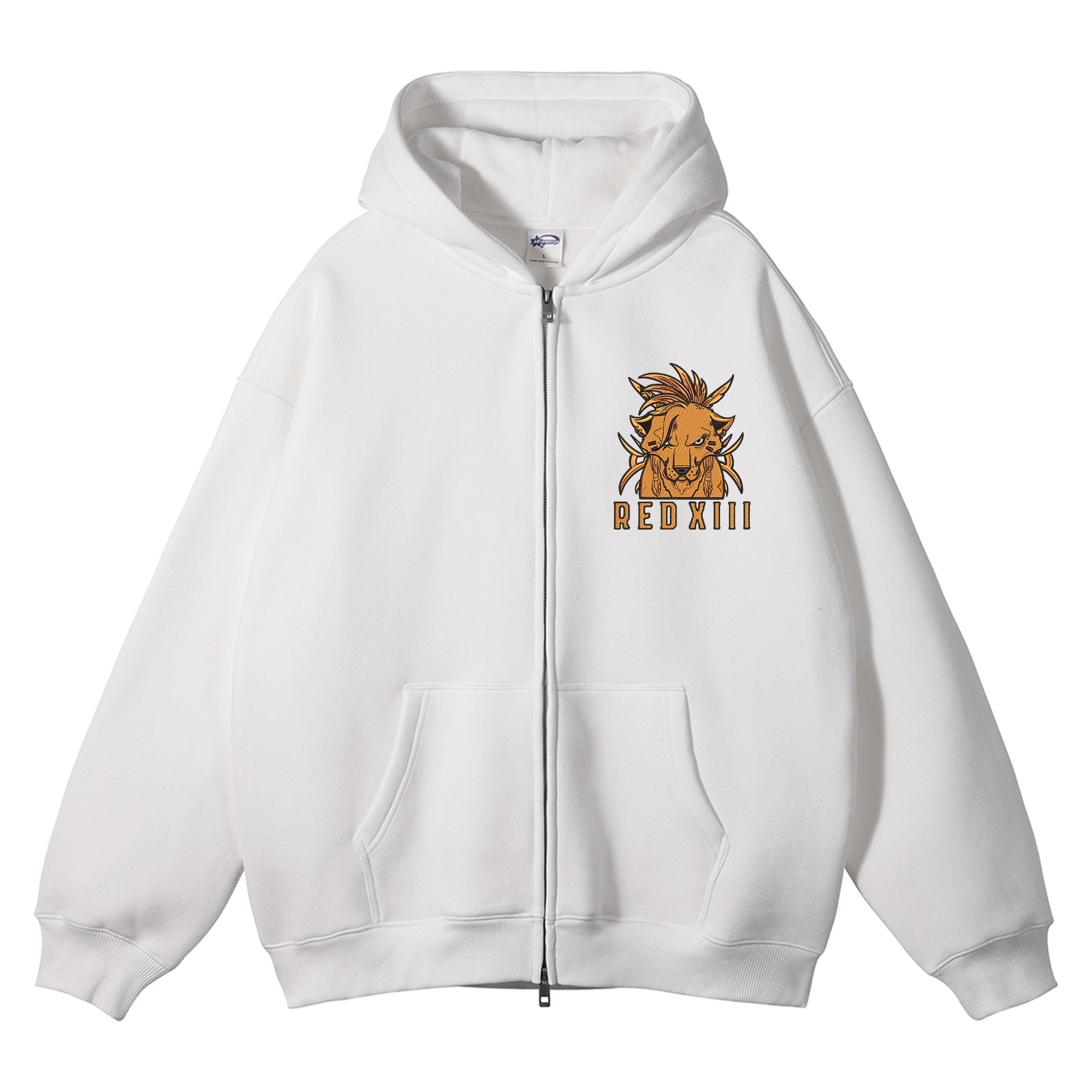 Red XIII Embroidered Zip-Up Hoodie