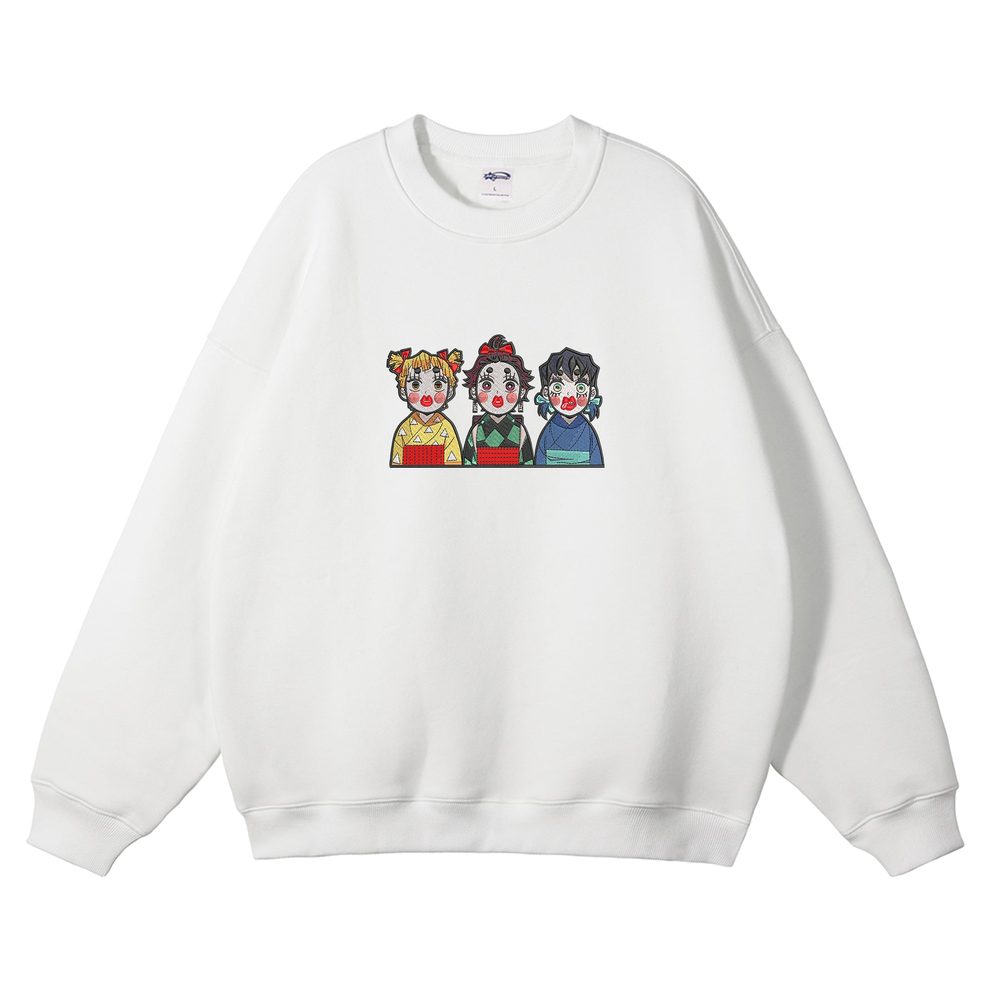 Tanjirou Zenitsu Inosuke Embroidered Crewneck Sweatshirt