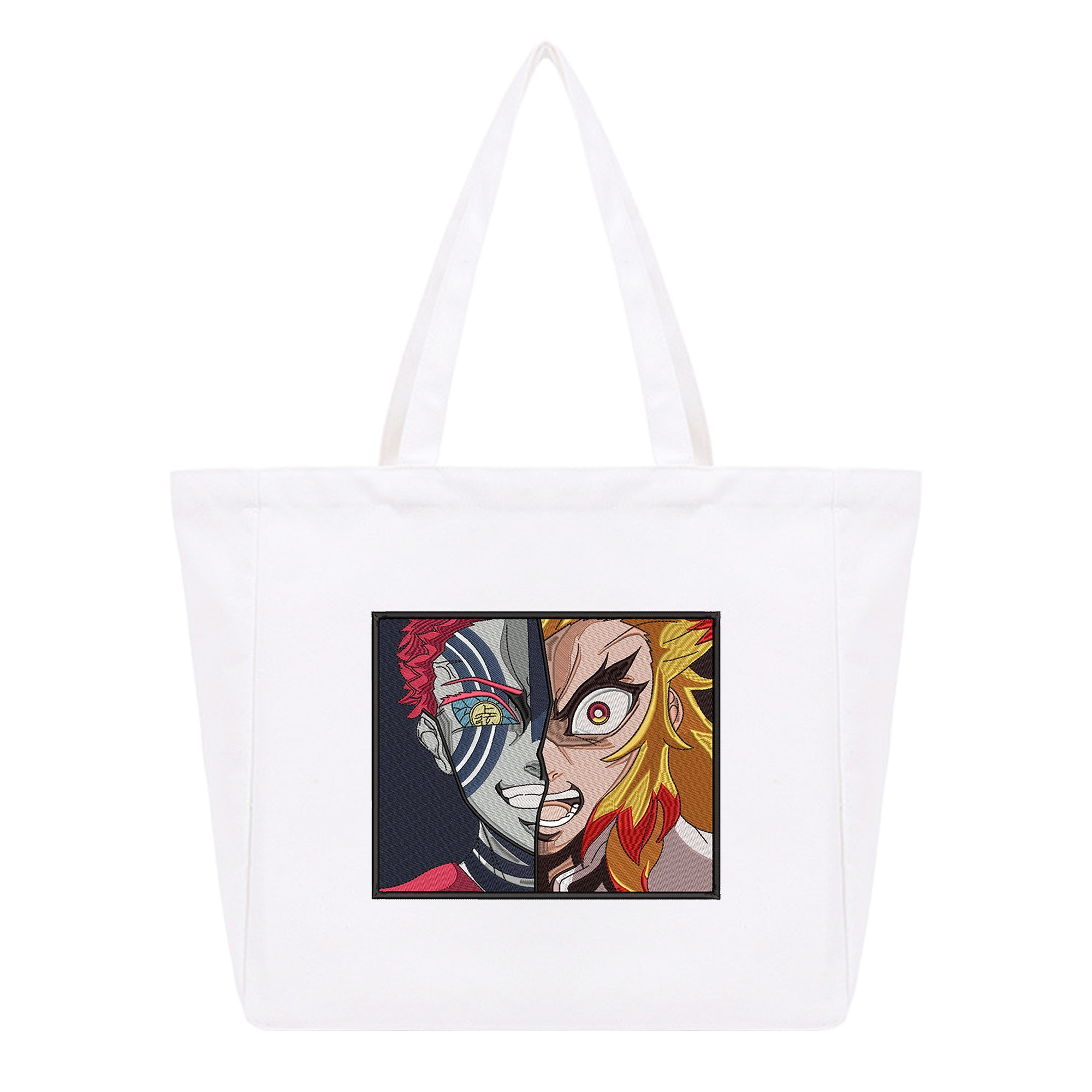 Rengoku Kyoujurou Akaza Embroidery Cotton Tote Bag