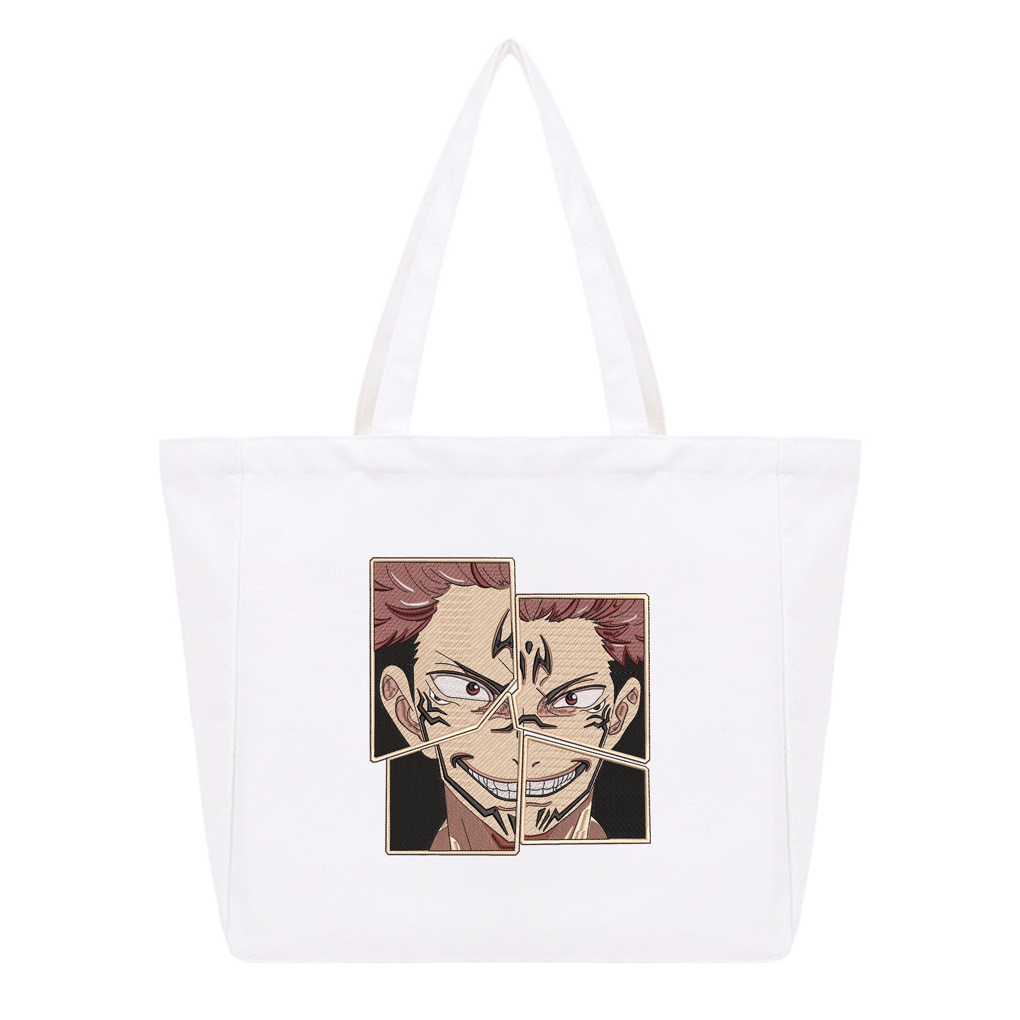 Ryomen Sukuna Embroidery Cotton Tote Bag