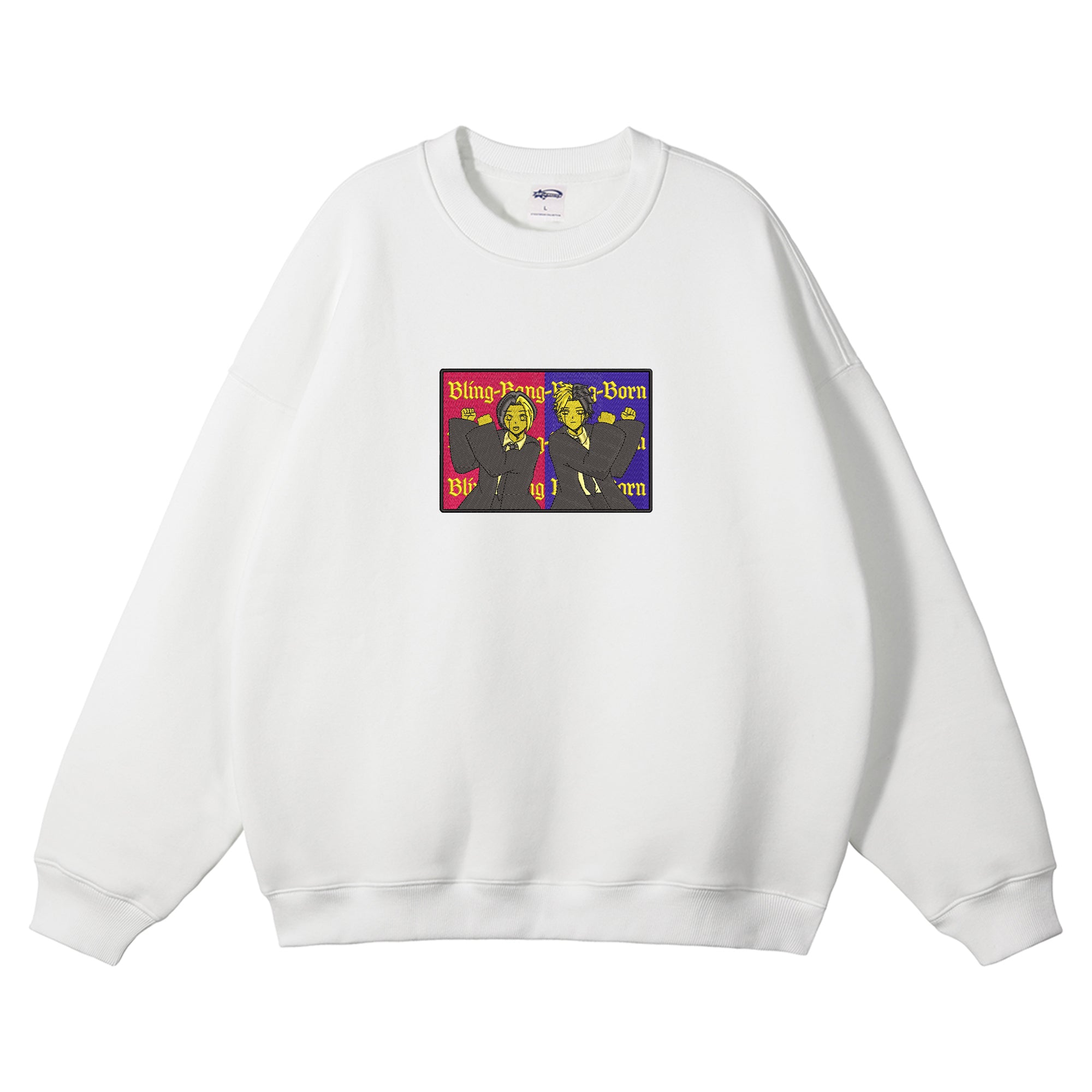 Finn Ames Lance Crown Embroidered Crewneck Sweatshirt