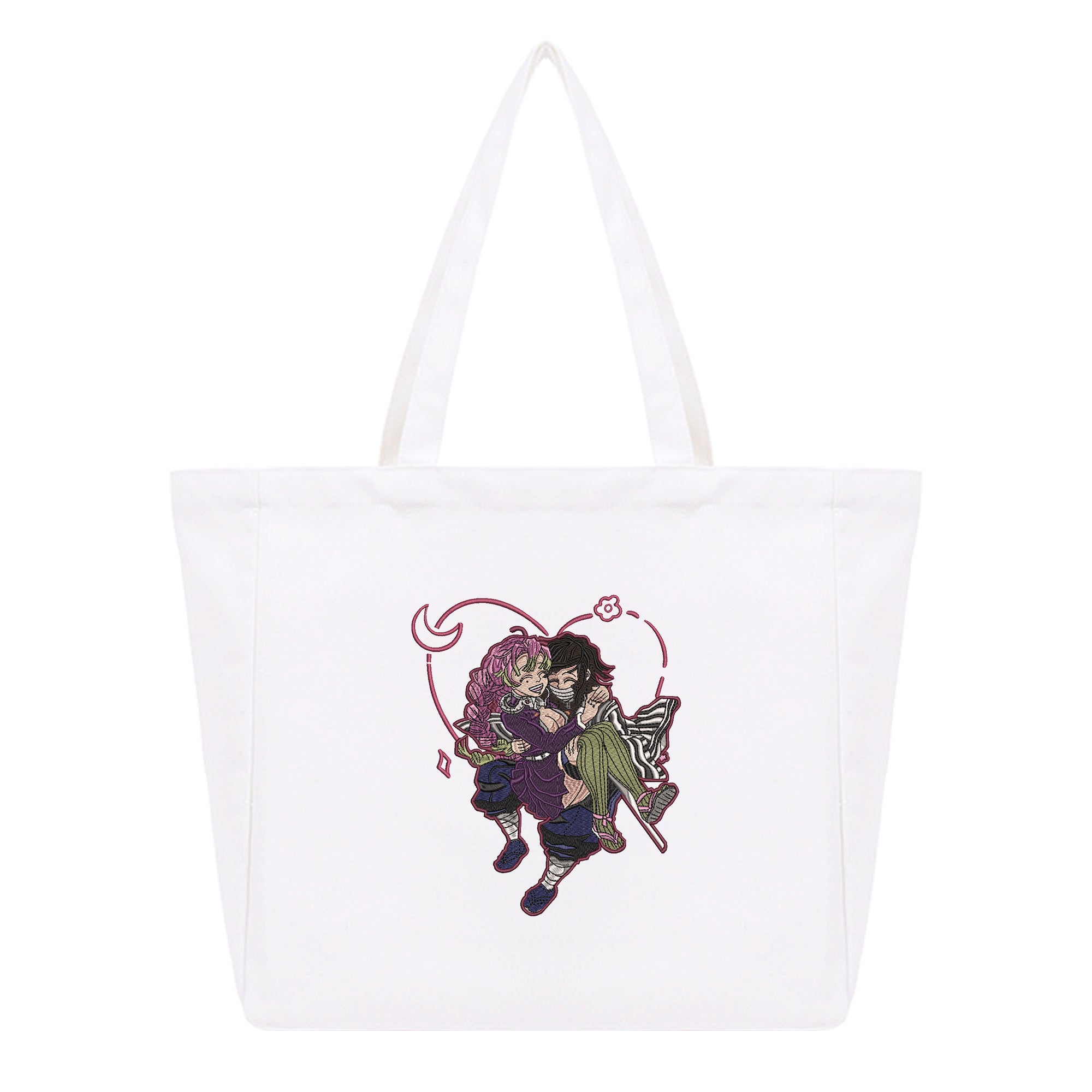 Iguro Obanai Kanroji Mitsuri Embroidery Cotton Tote Bag