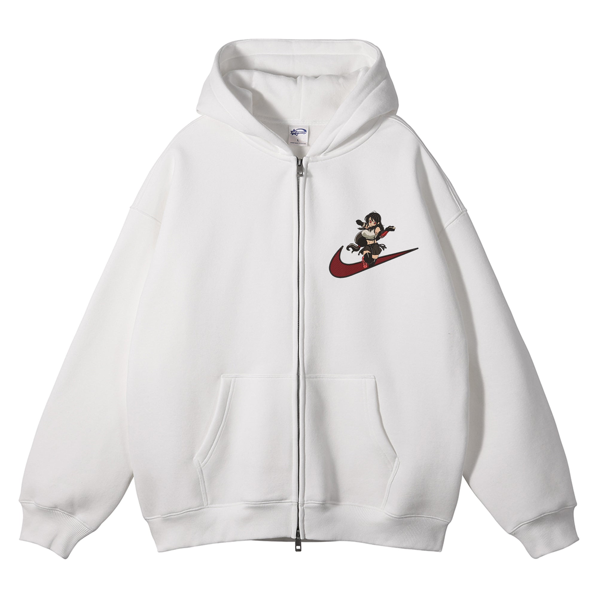 Tifa Lockhart Embroidered Zip-Up Hoodie