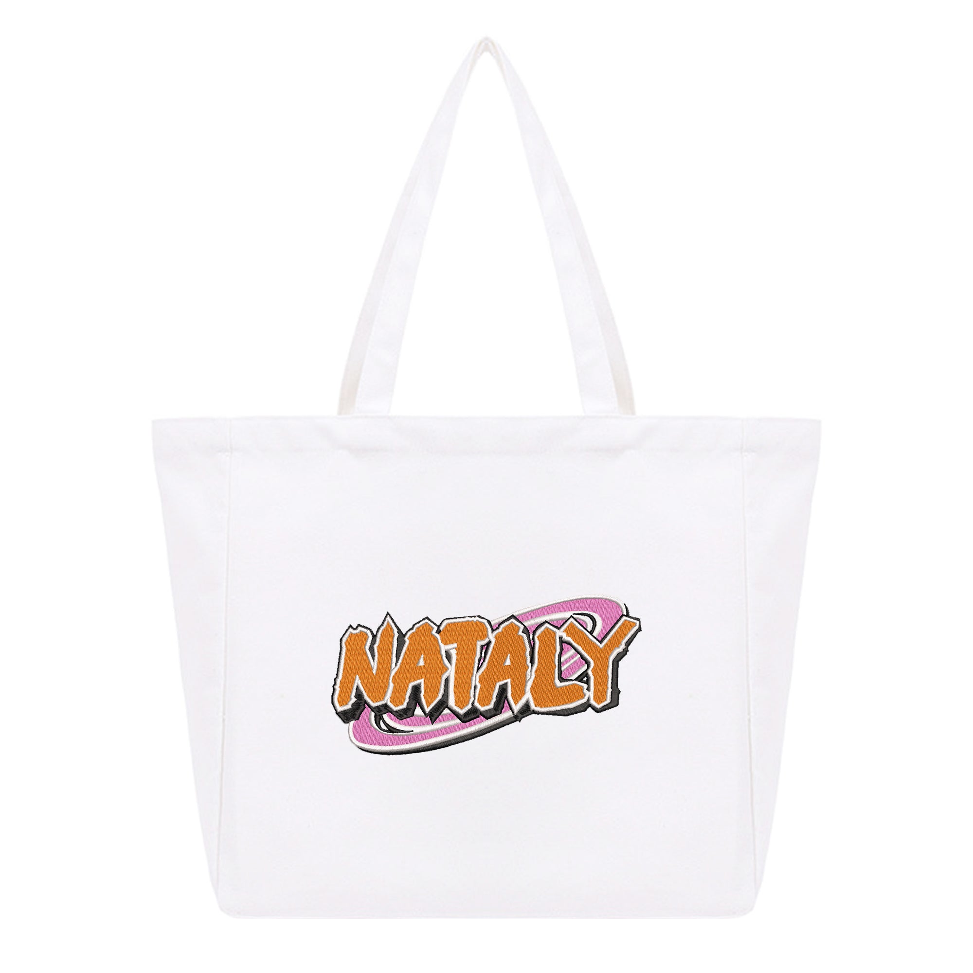 Personalized Anime Font Embroidered Cotton Tote Bag