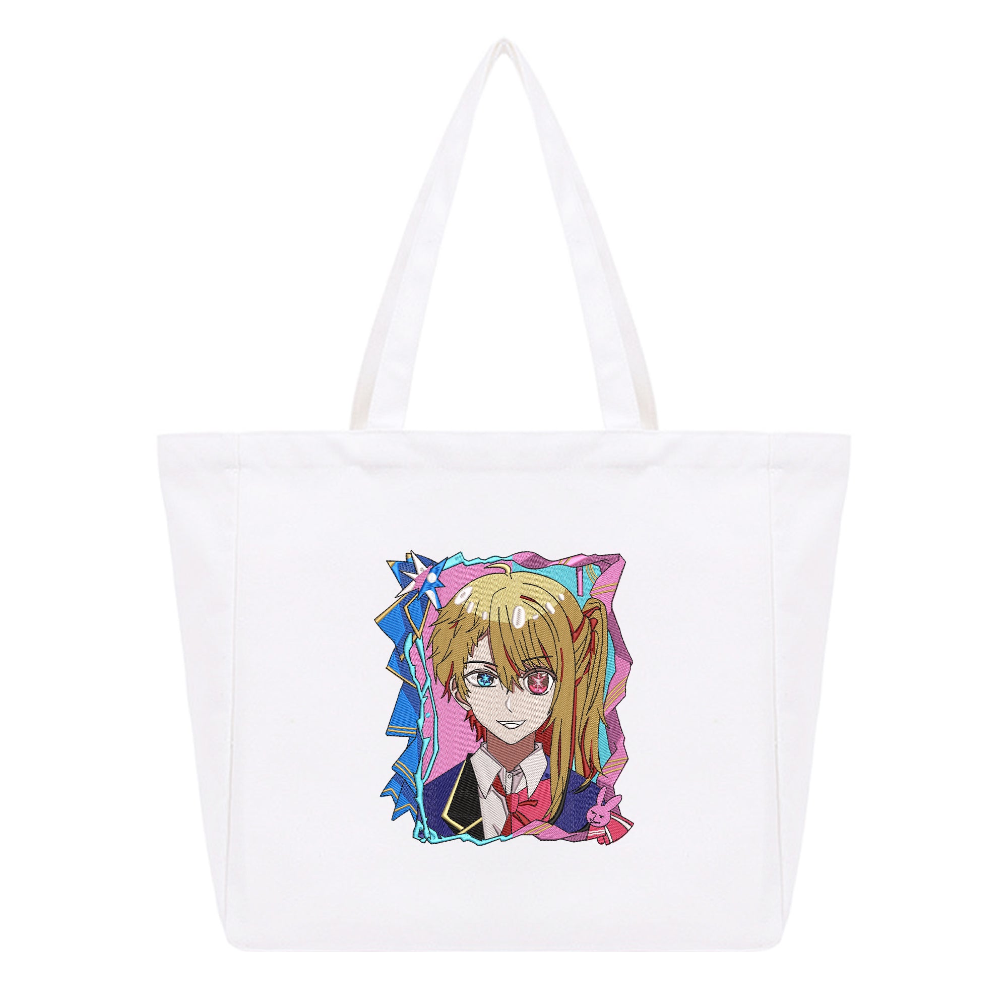 Hoshino Rubii Aquamarine Embroidery Cotton Tote Bag